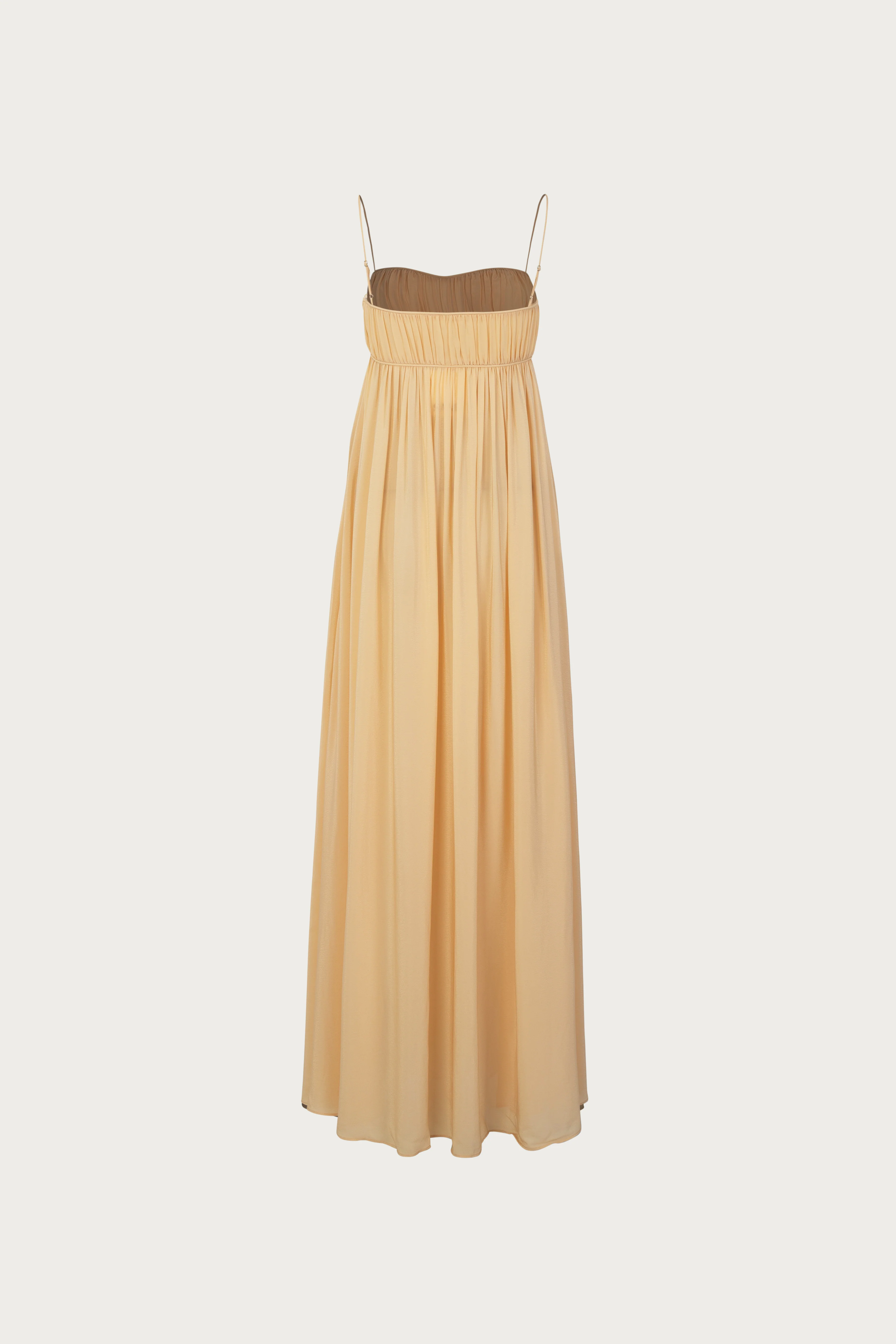 Ruched Chiffon Dress (Gold) - Image 7