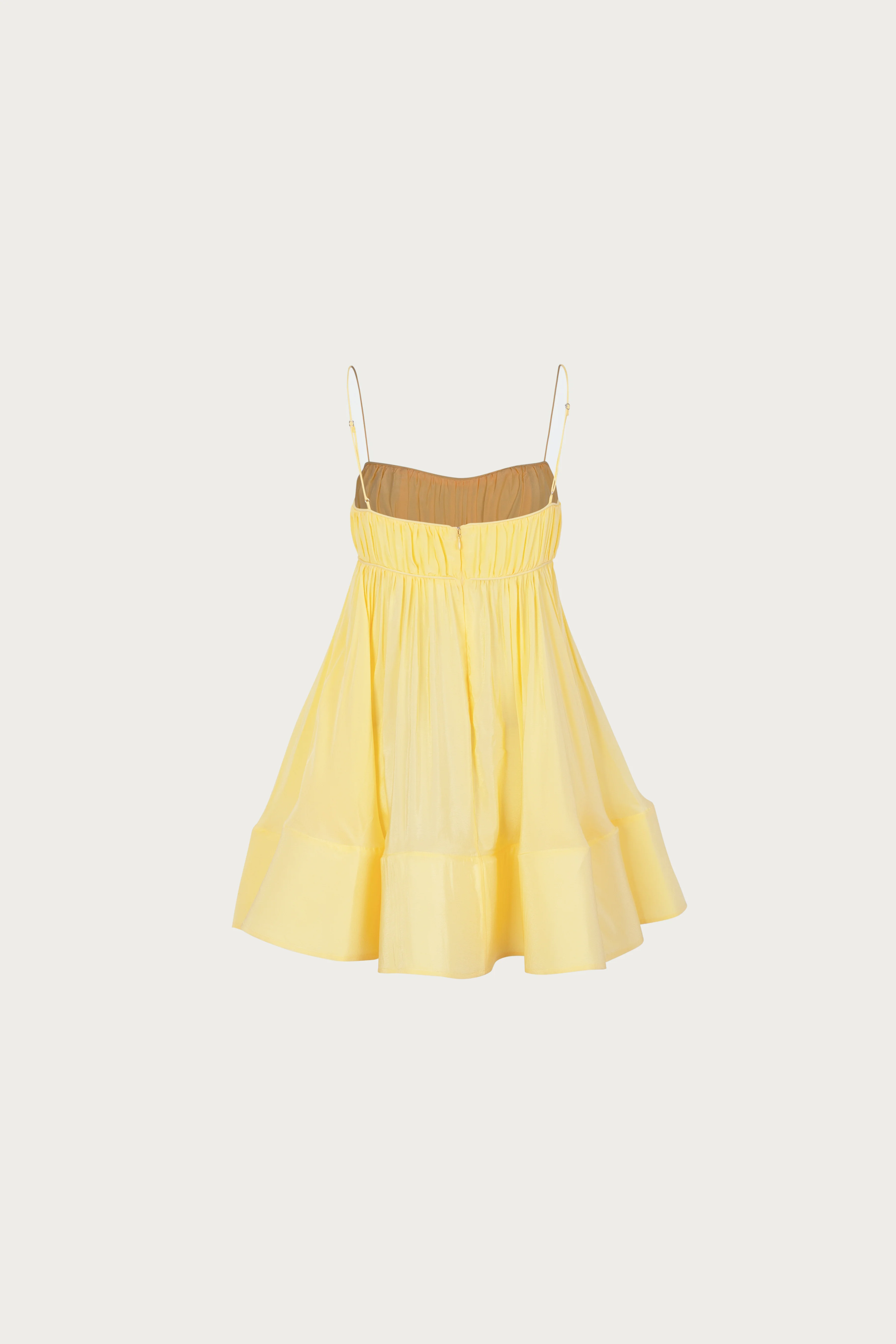 Ruched Flounce Mini Dress (Butter Yellow) - Image 3