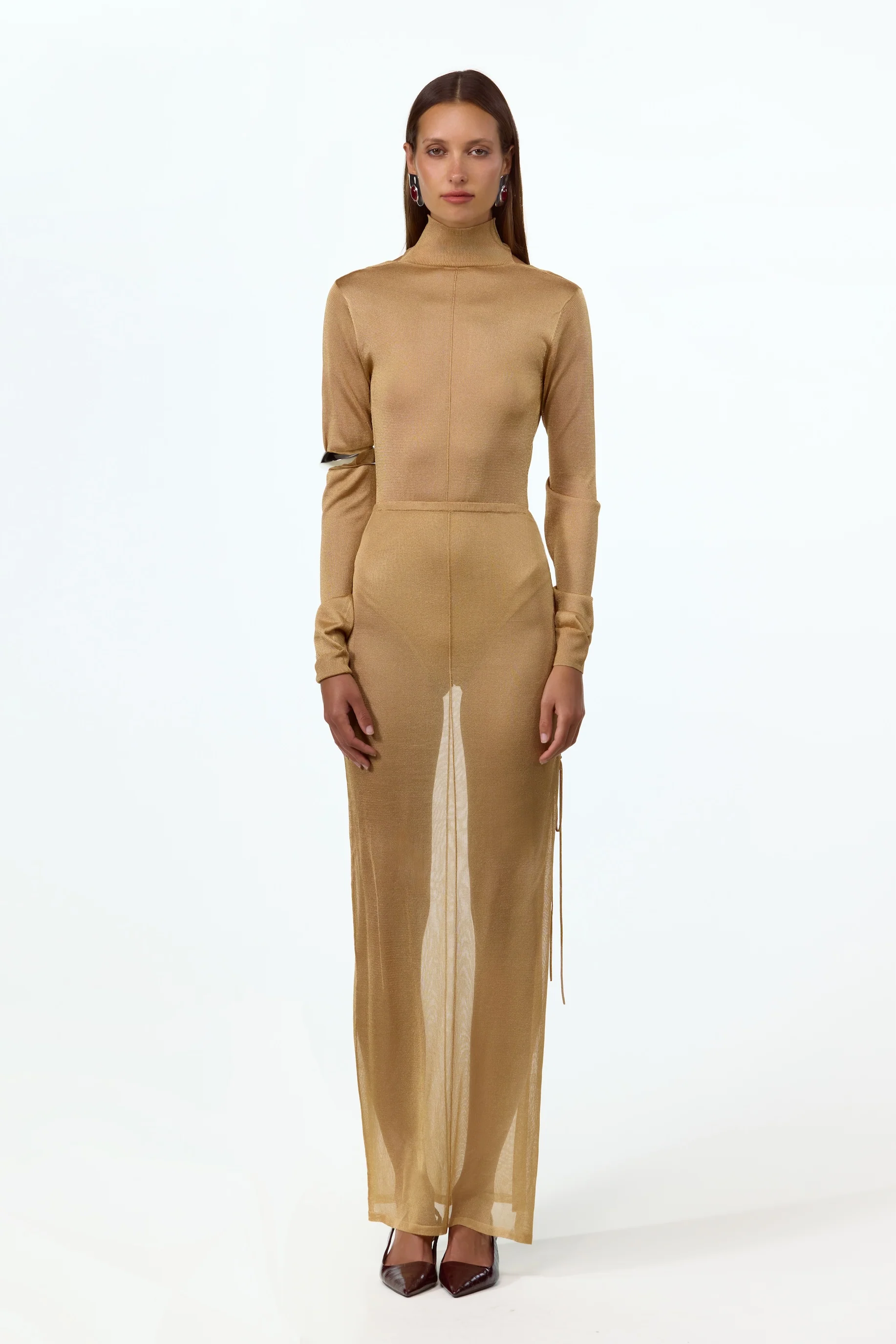Open Back Knit Bodysuit (Gold) - Image 2