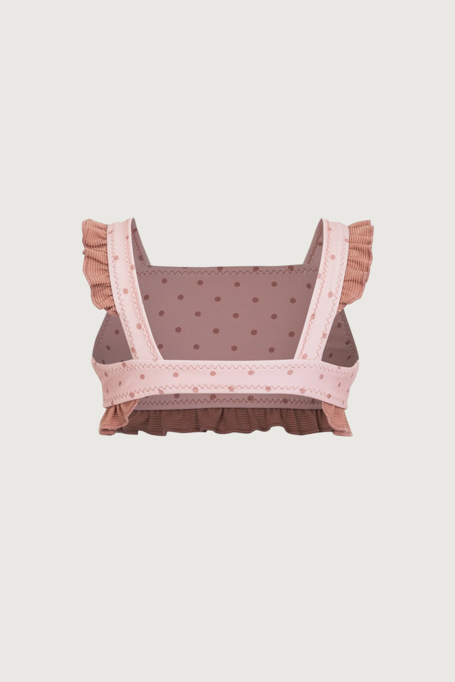 ruffle bandeau top (blush camel polka dot/camel) - Image 3