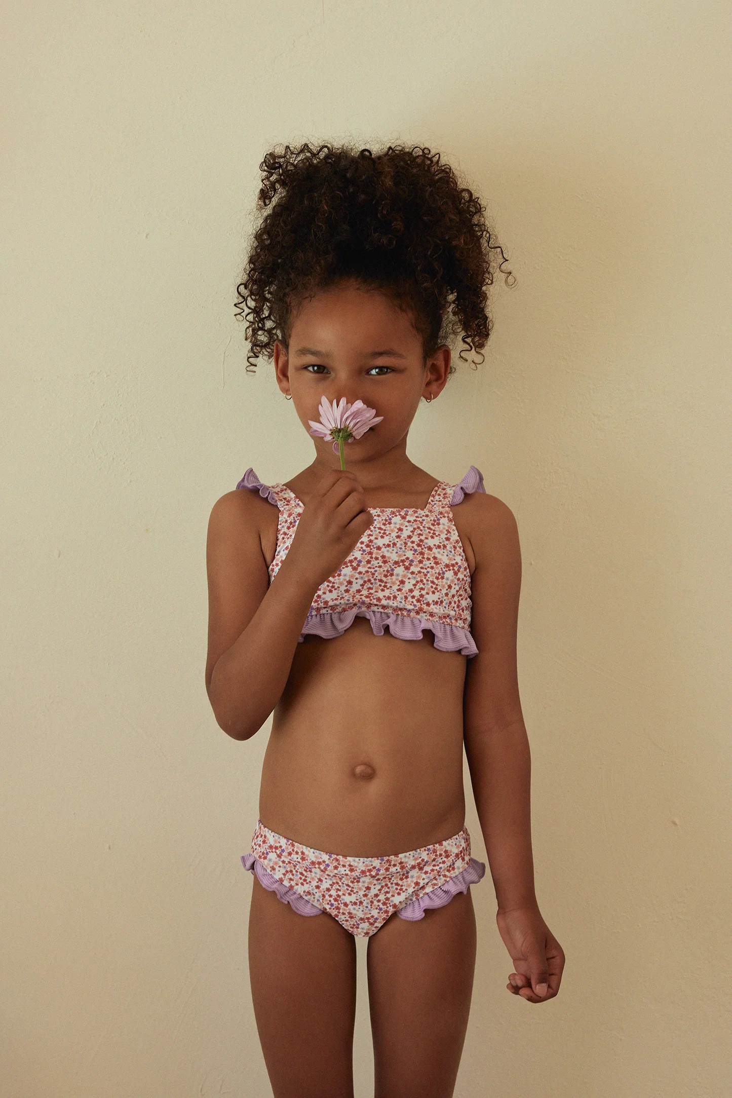 ruffle bandeau top (mini floral/purple) - Image 2