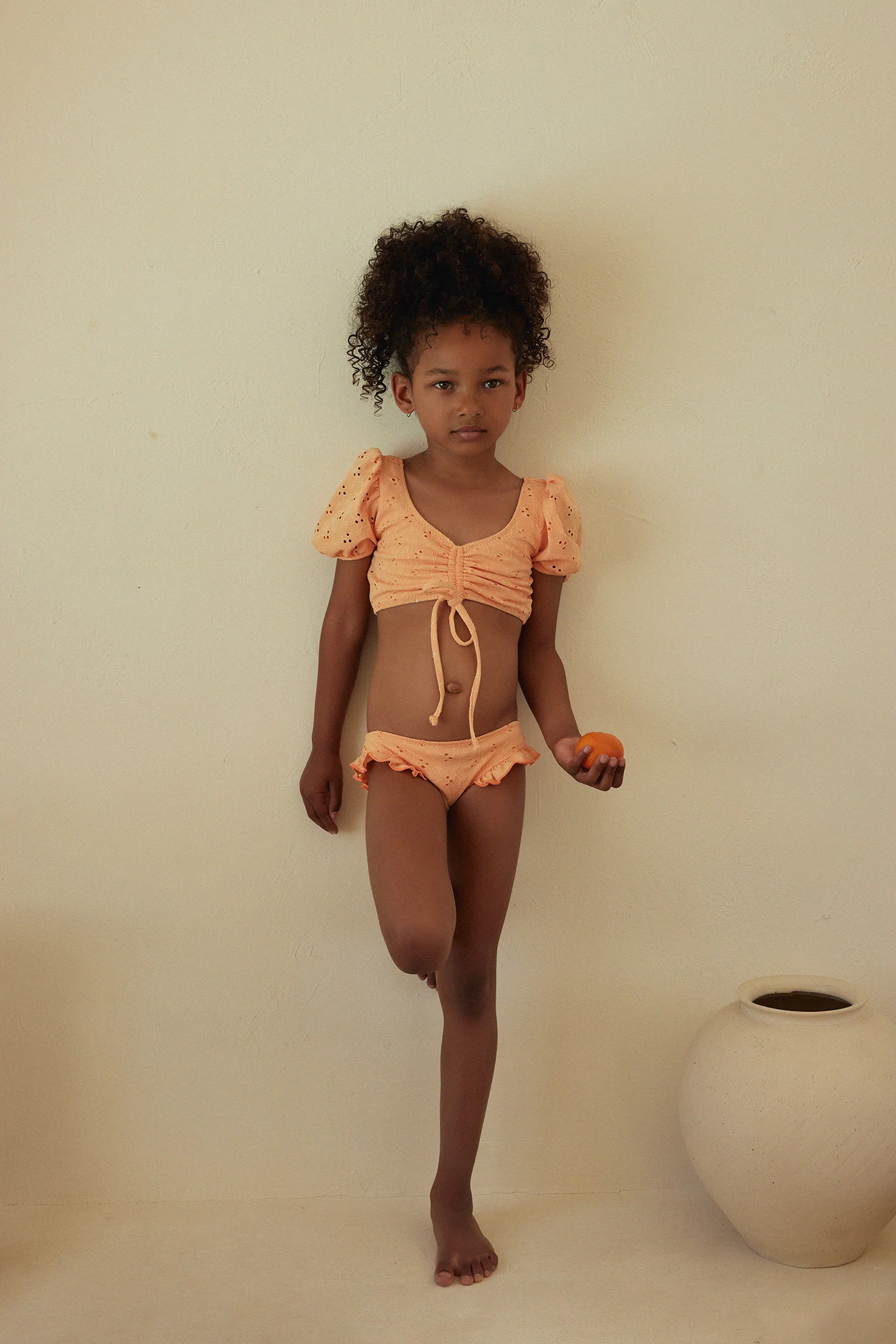 ruffle brief bottom (peach eyelet) - Image 2