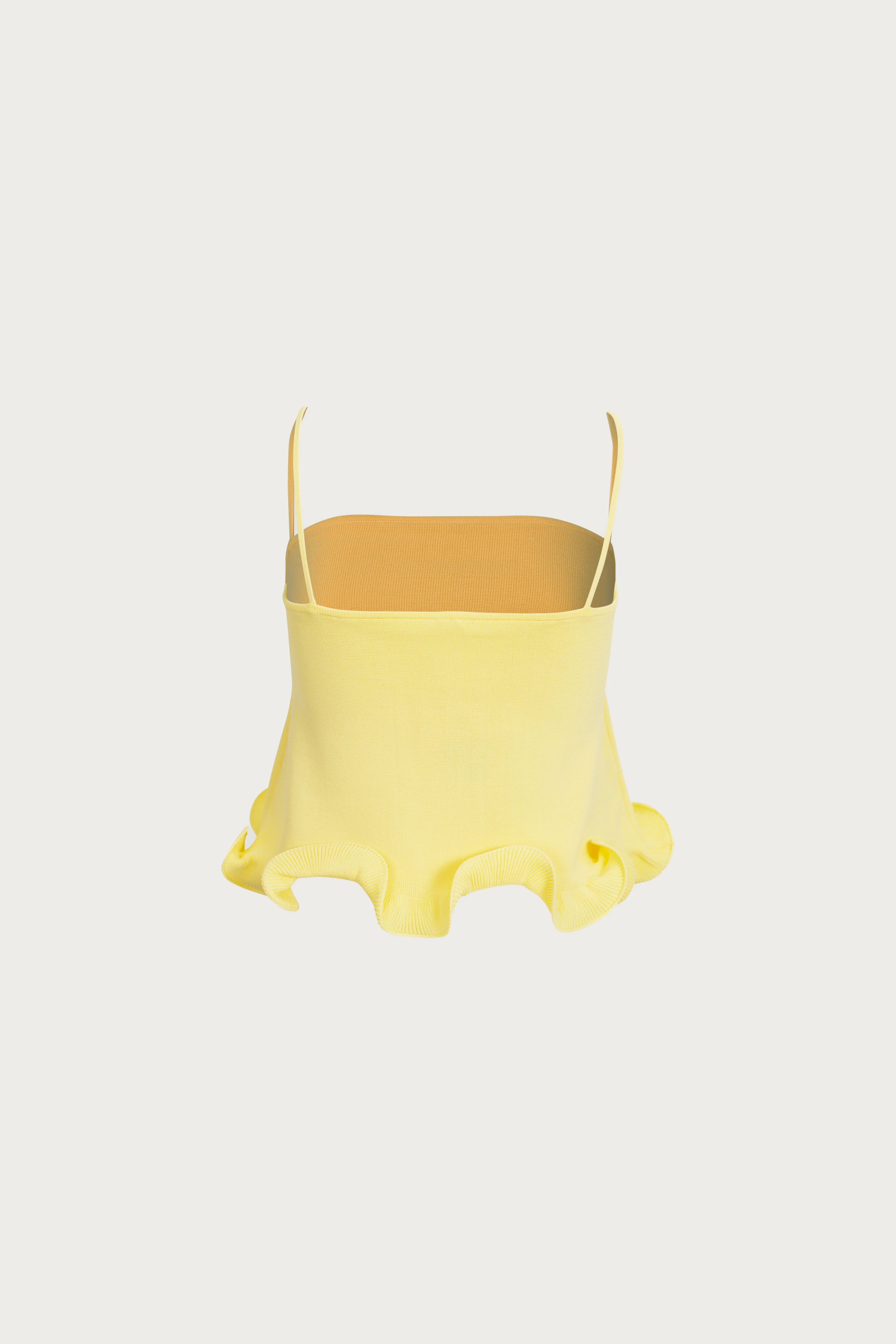 Ruffle Hem Crop Top (Butter Yellow) - Image 3