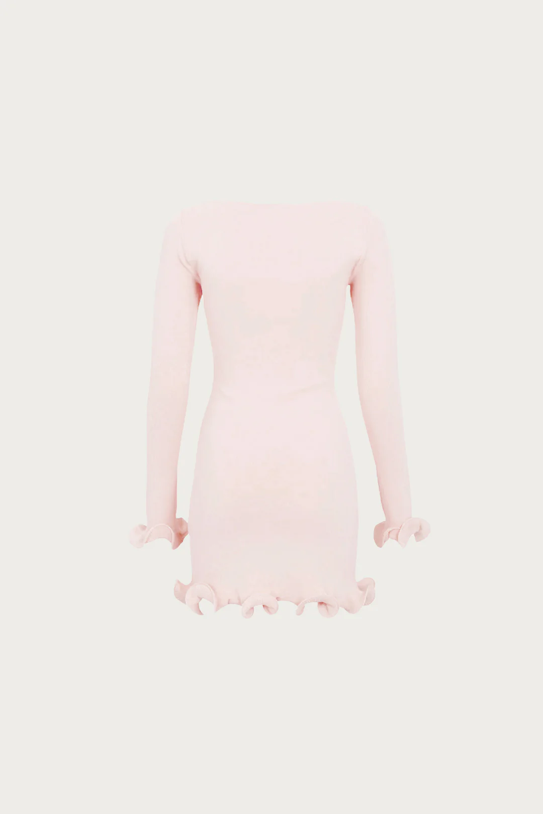Ruffle Hem Mini Dress (Pale Pink) - Image 4