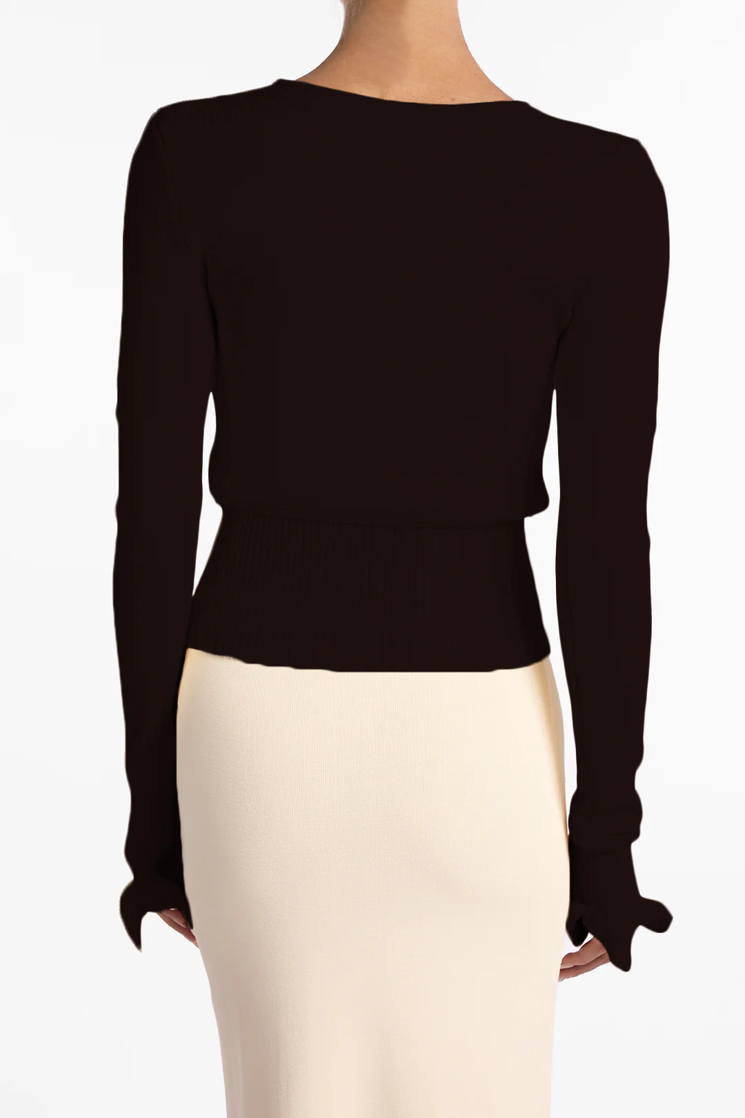 Ruffle Hem Sweater (Black) - Image 6