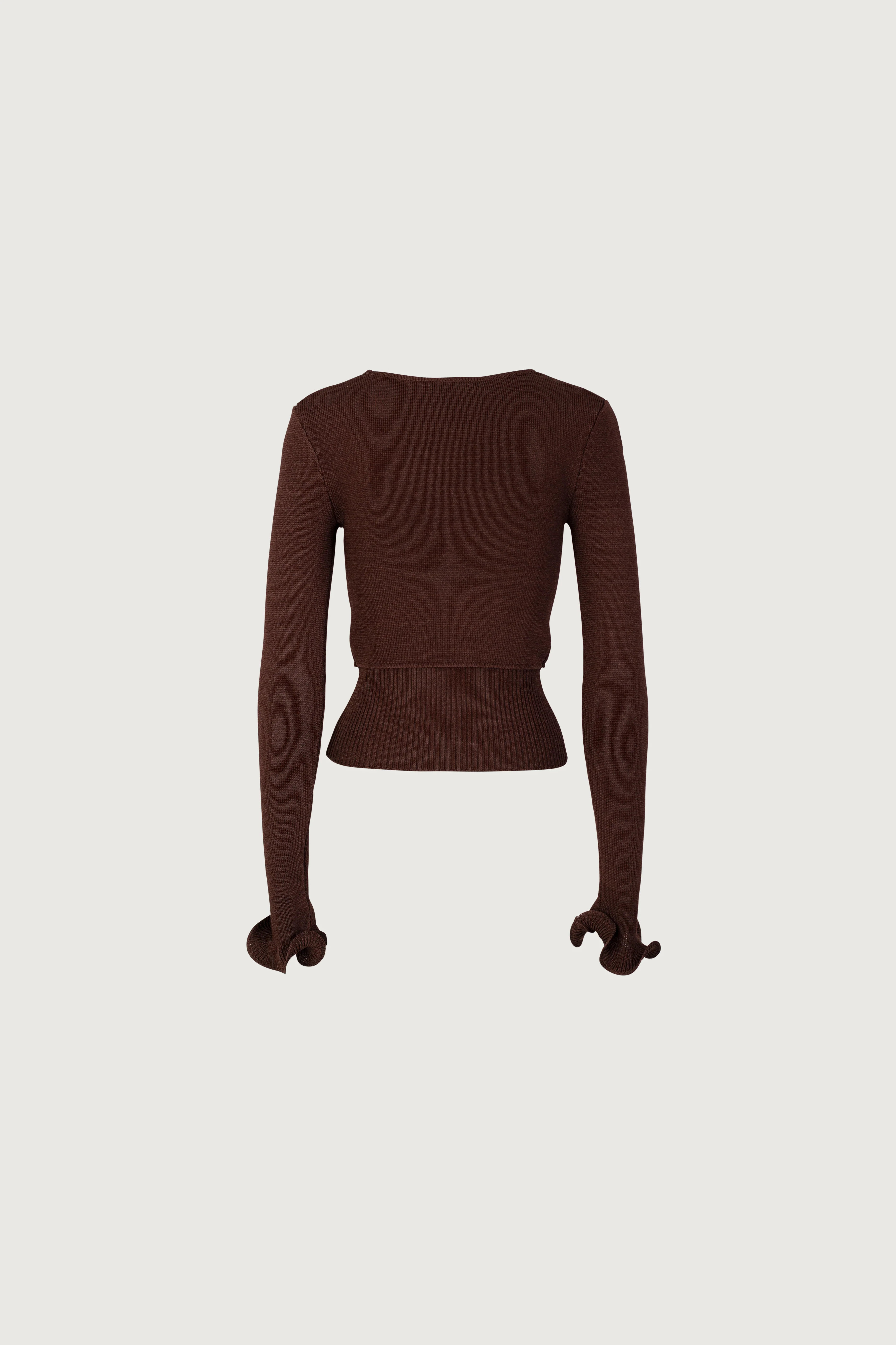 Ruffle Hem Sweater (Chocolate Brown) - Image 7
