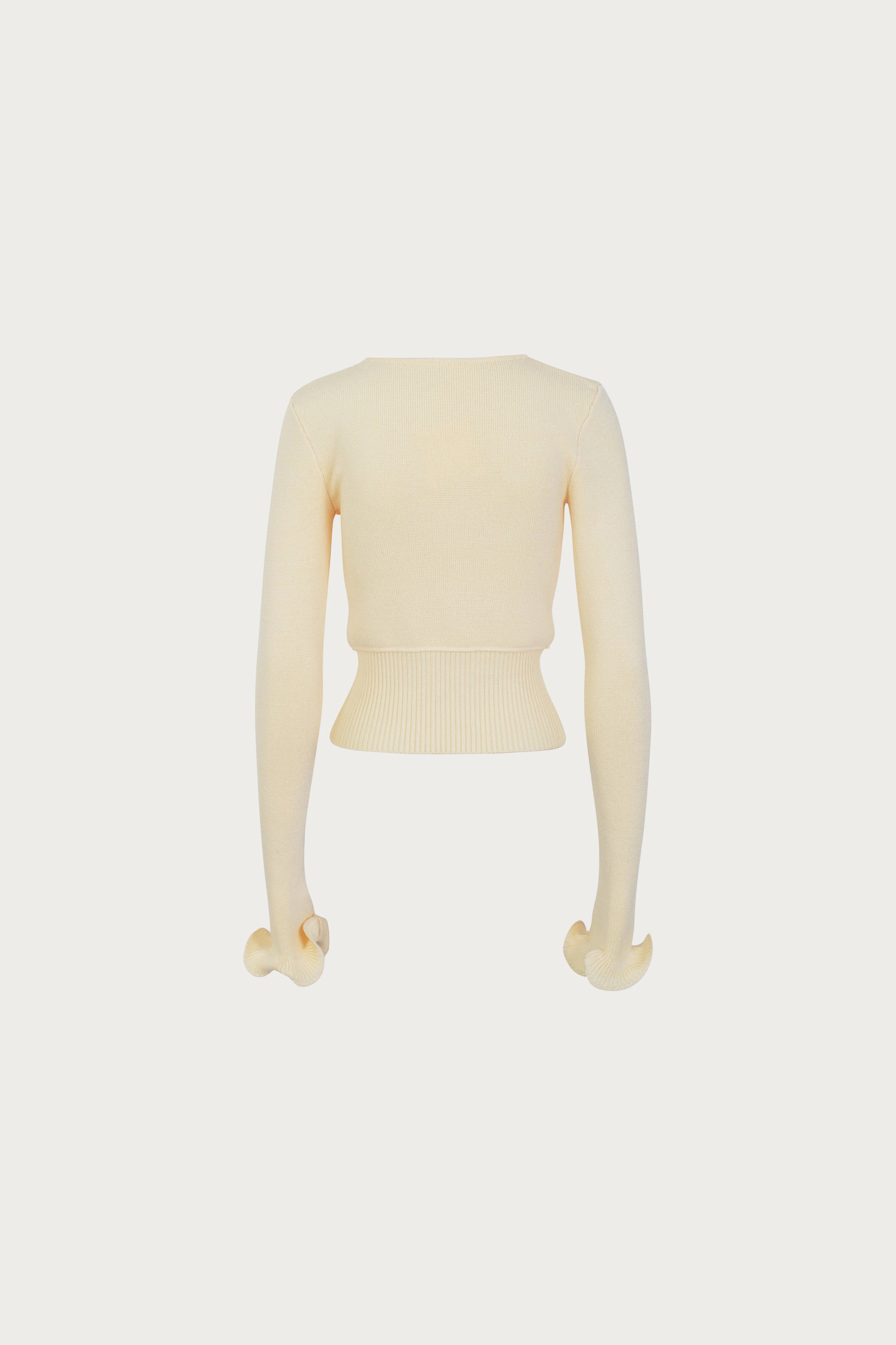 Ruffle Hem Sweater (Cream) - Image 7
