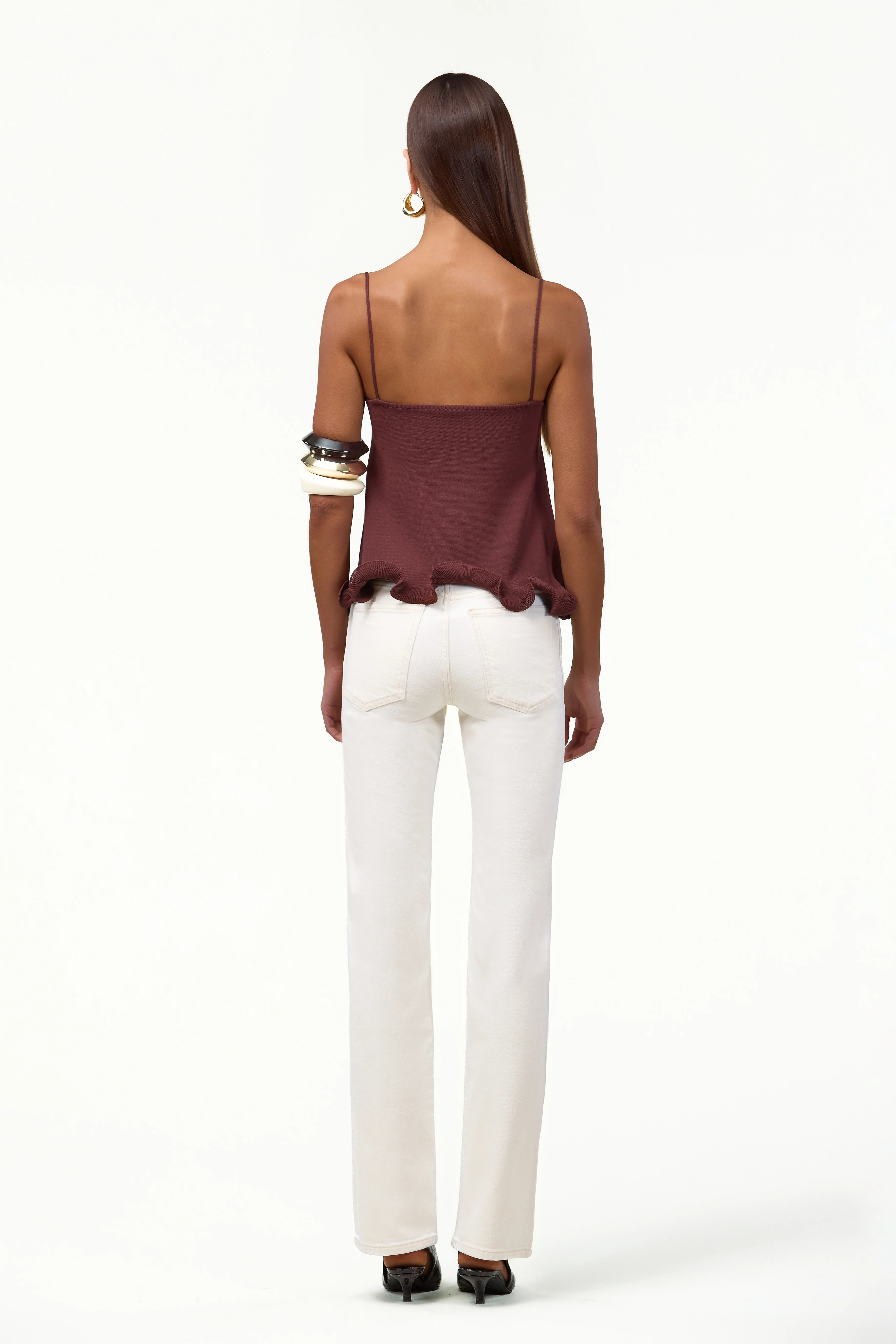 Ruffle Hem Tank (Chocolate Brown) - Image 5