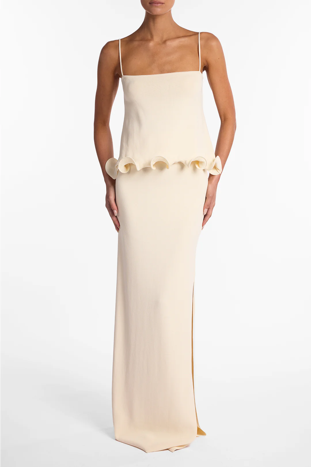 Ruffle Hem Tank Top (Cream) - Image 4