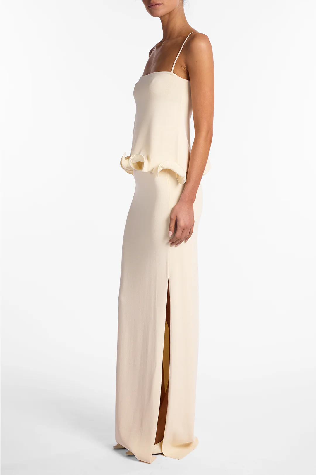 Ruffle Hem Tank Top (Cream) - Image 5