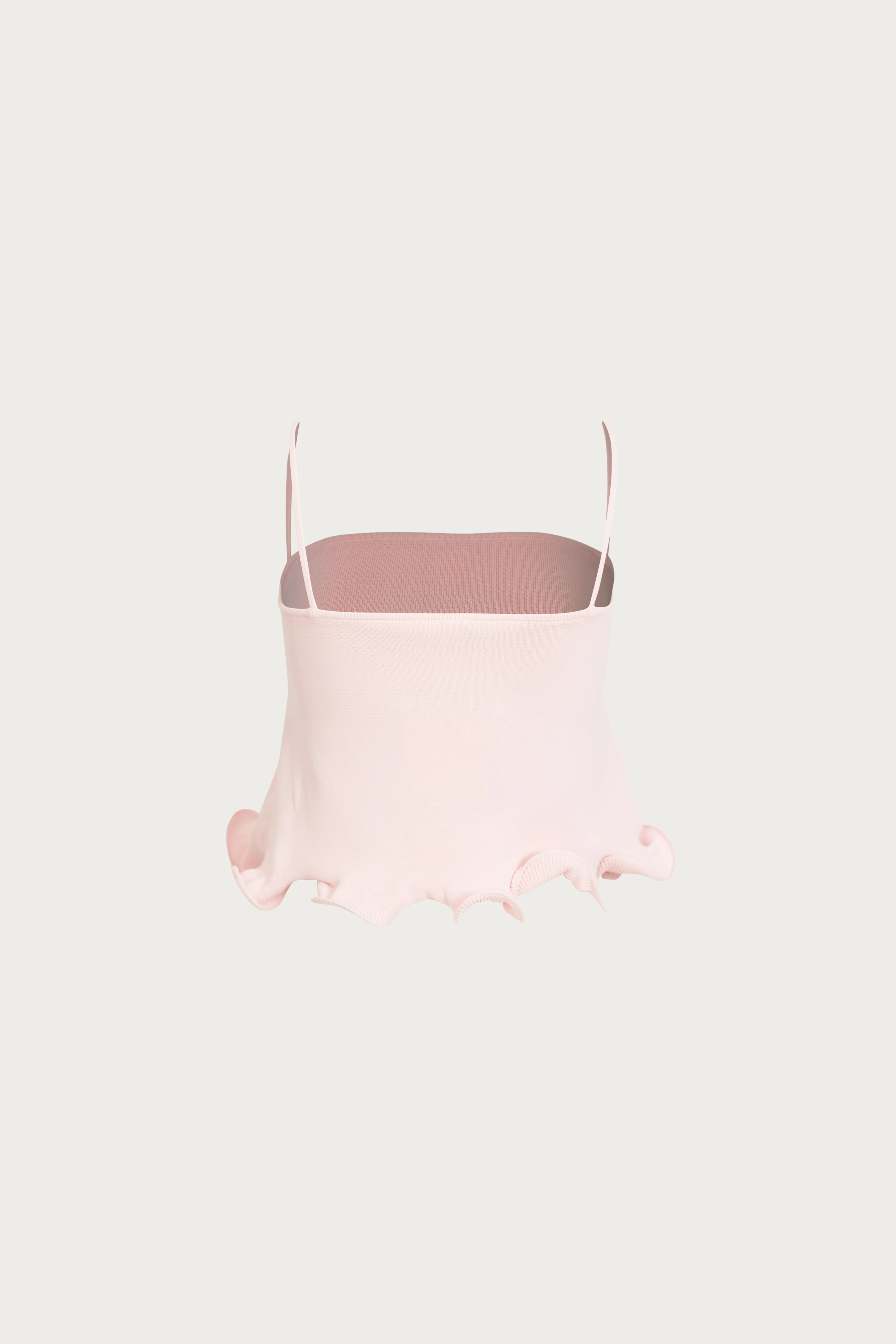 Ruffle Hem Crop Top (Pale Pink) - Image 3