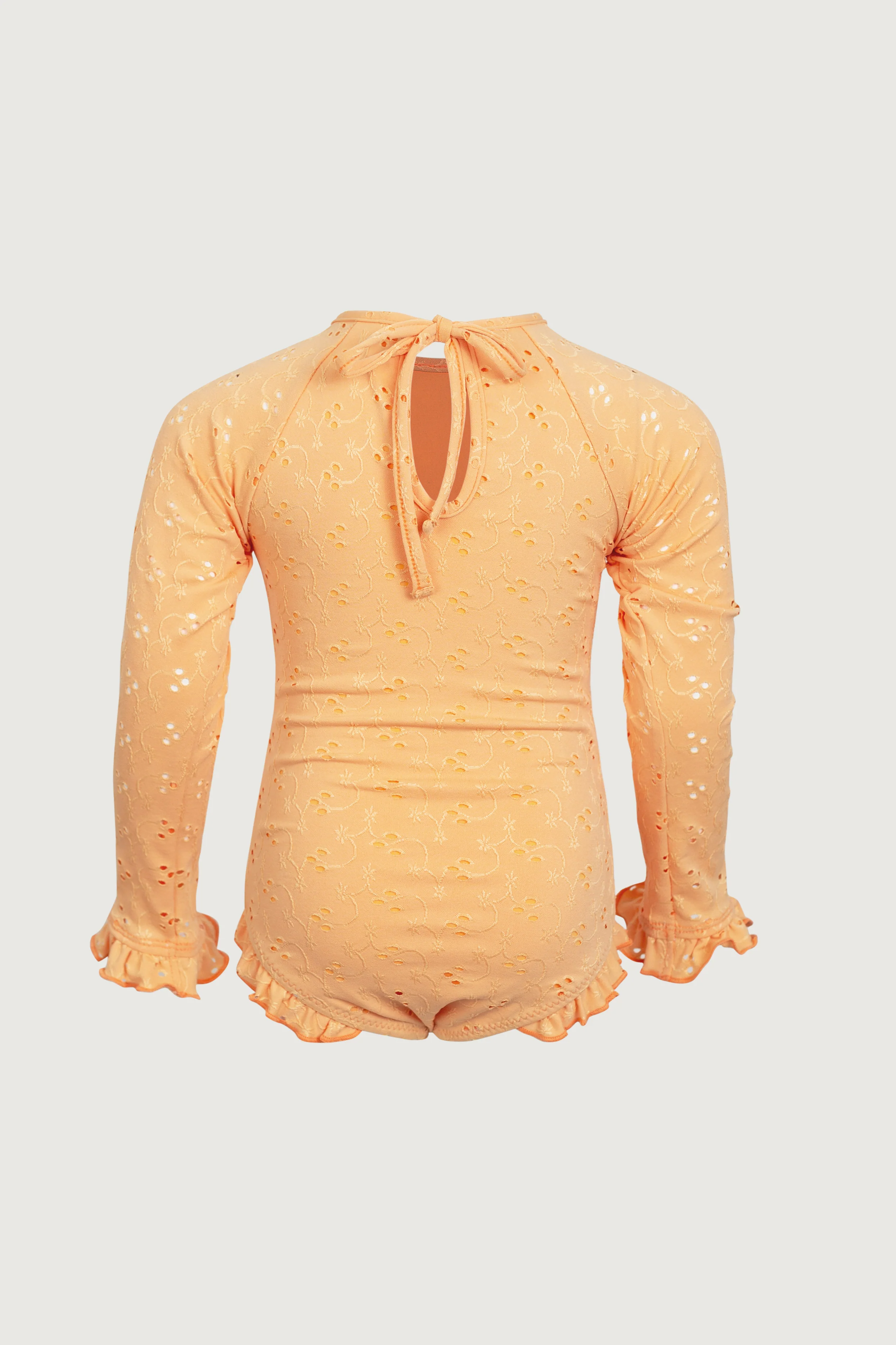 ruffle rashguard one piece (peach eyelet) - Image 4
