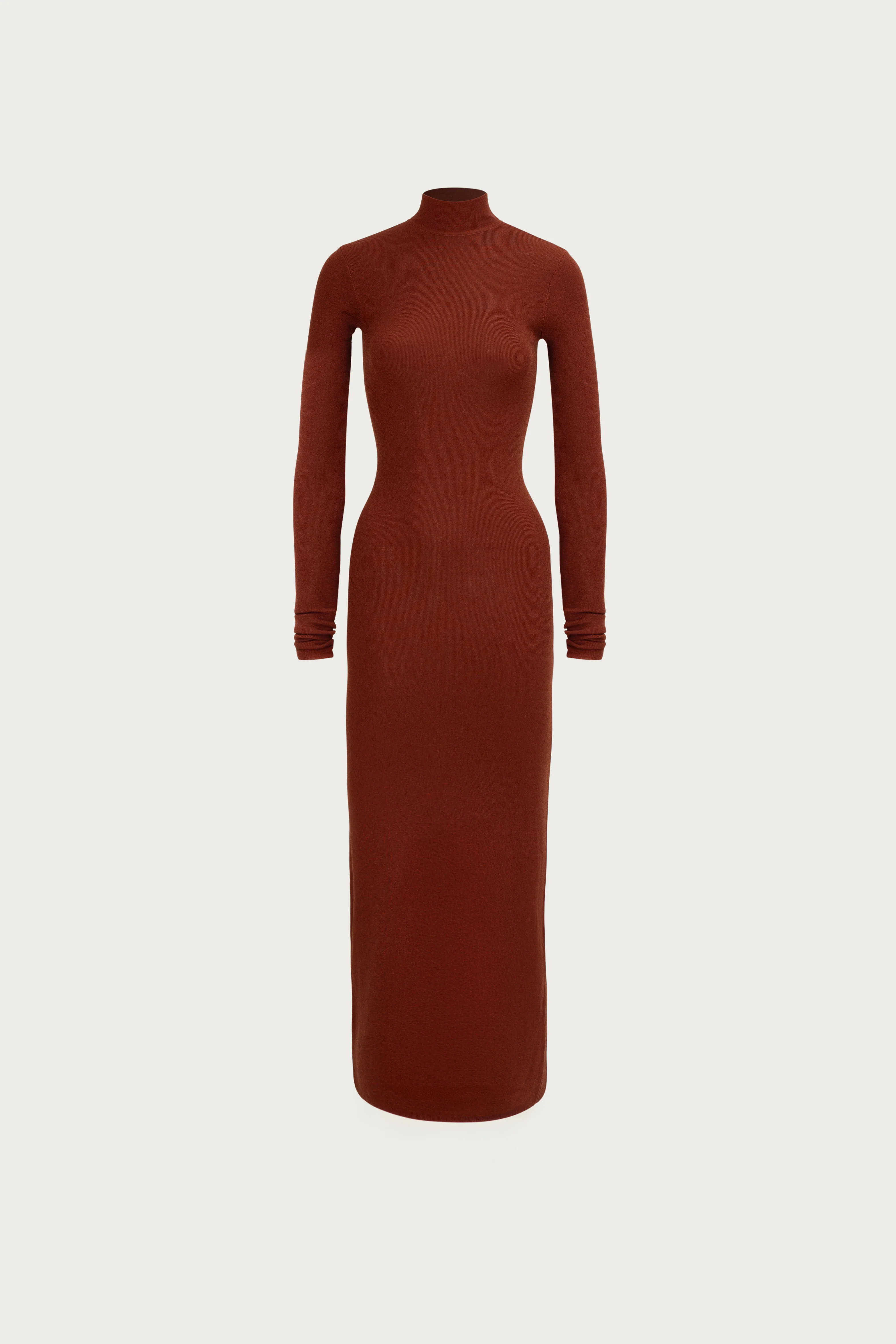 Shimmer Mockneck Dress (Rust) - Image 4