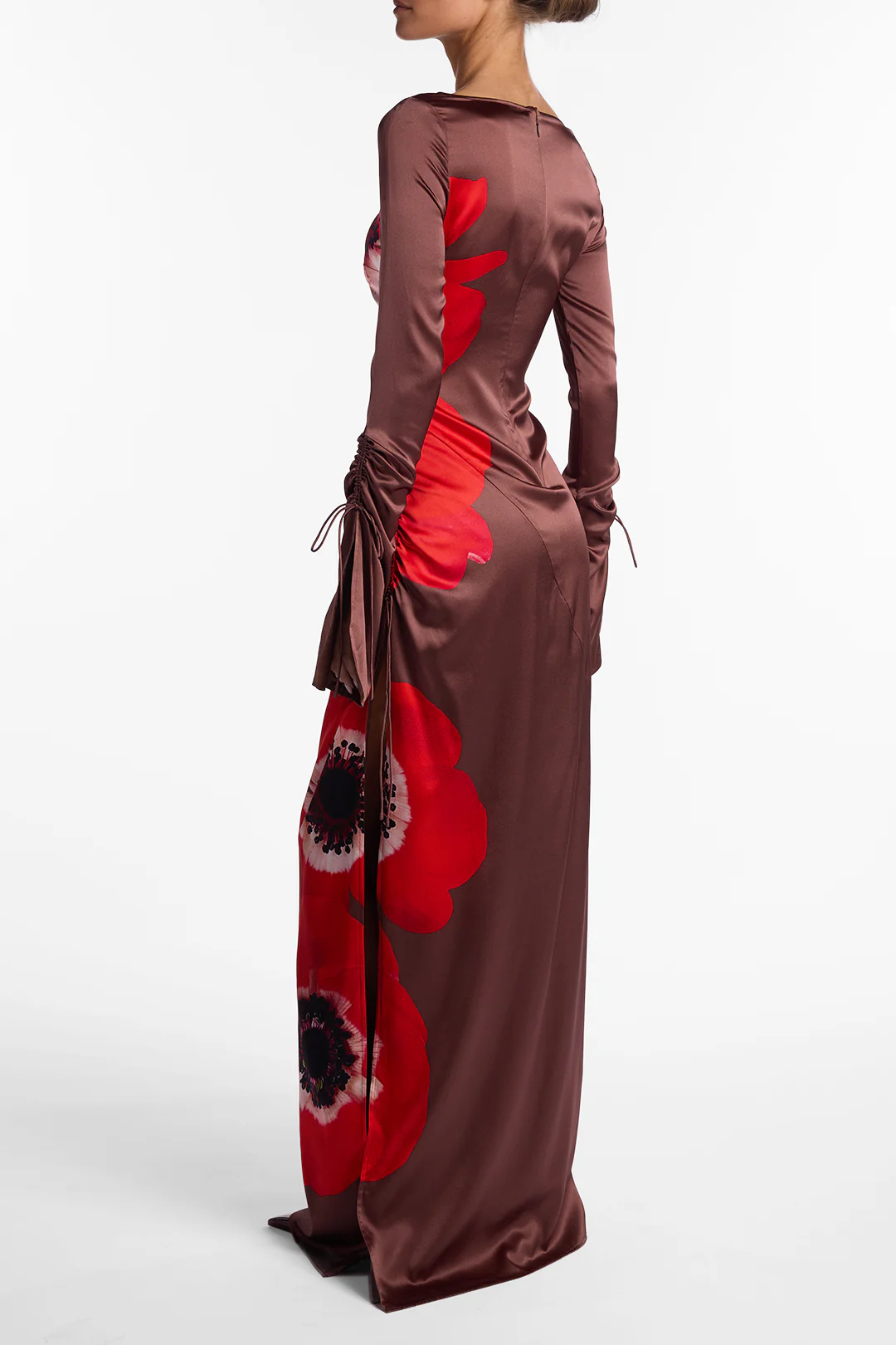 Silk Floral Gown (Brown/Red) - Image 5