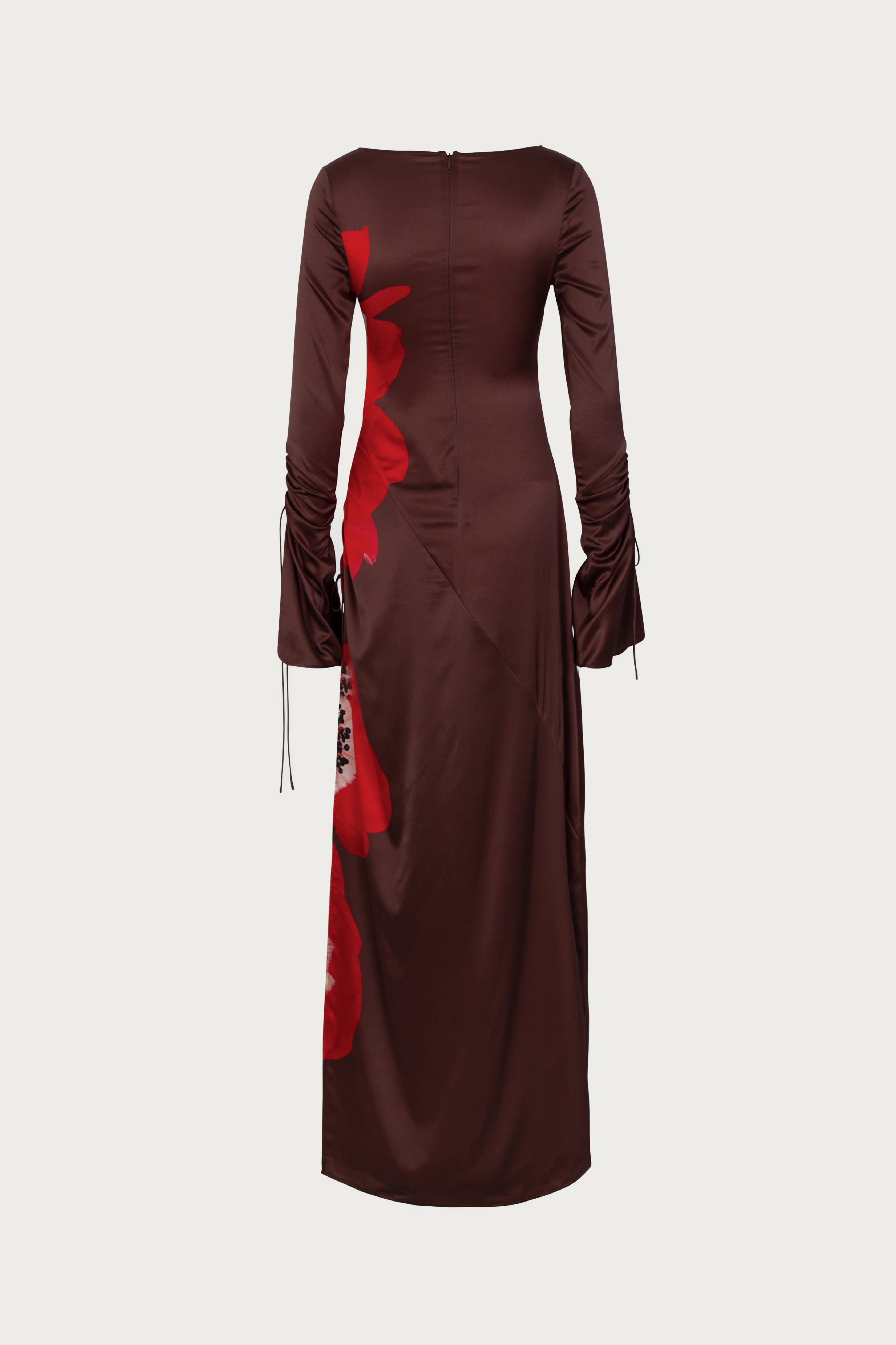 Silk Floral Gown (Brown/Red) - Image 6