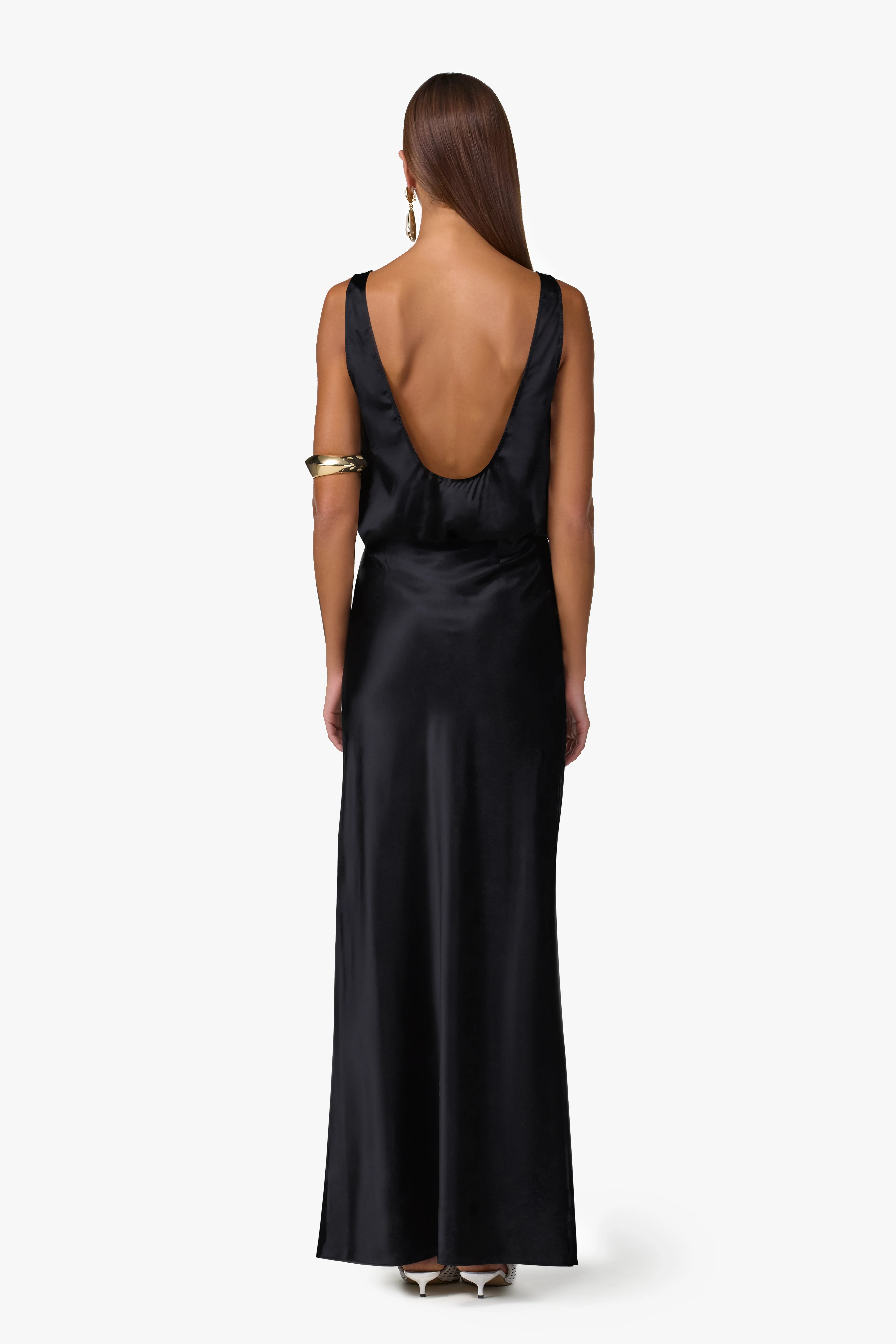 Silk Maxi Skirt (Black) - Image 2