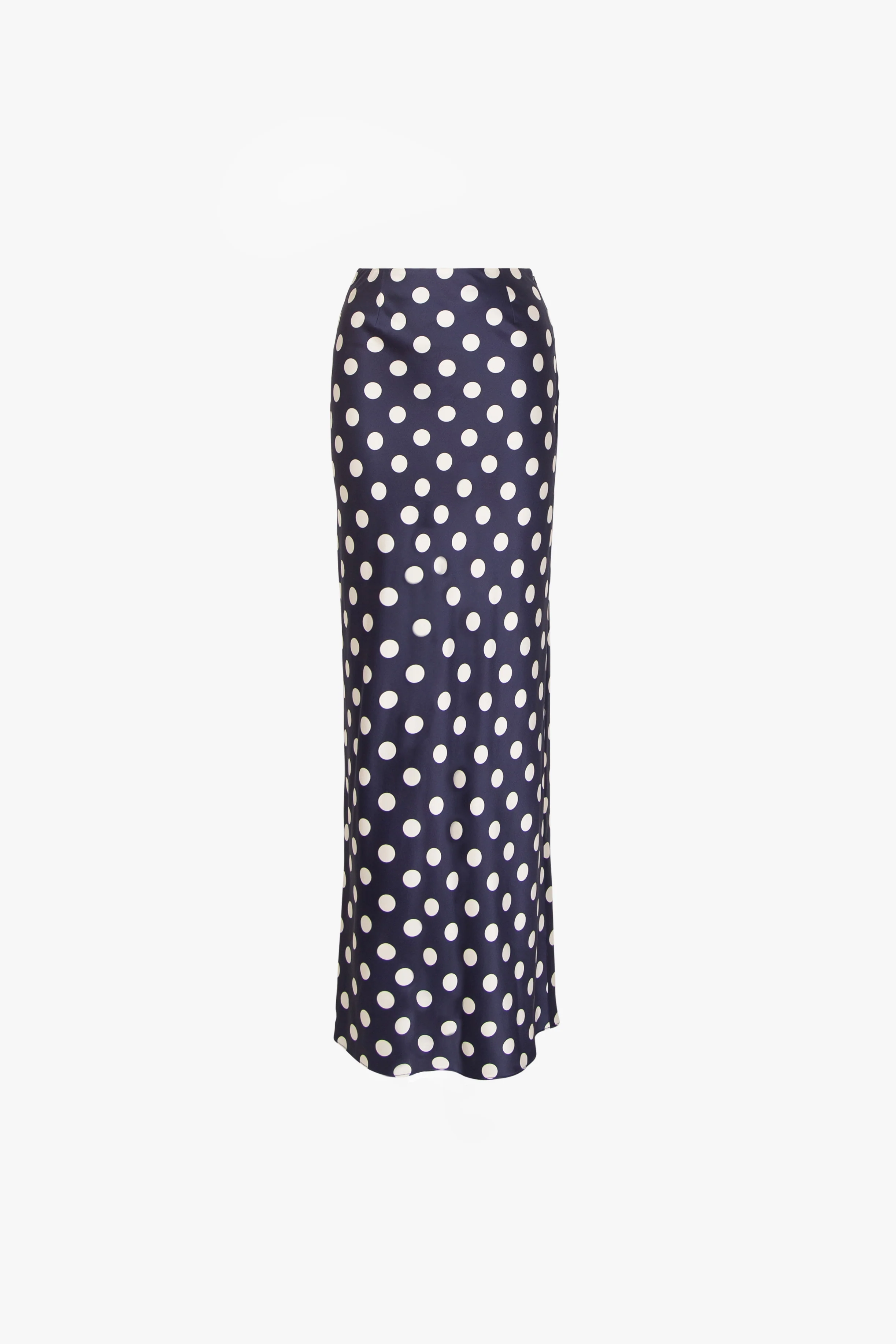 Silk Maxi Skirt (Navy Polka Dot) - Image 8