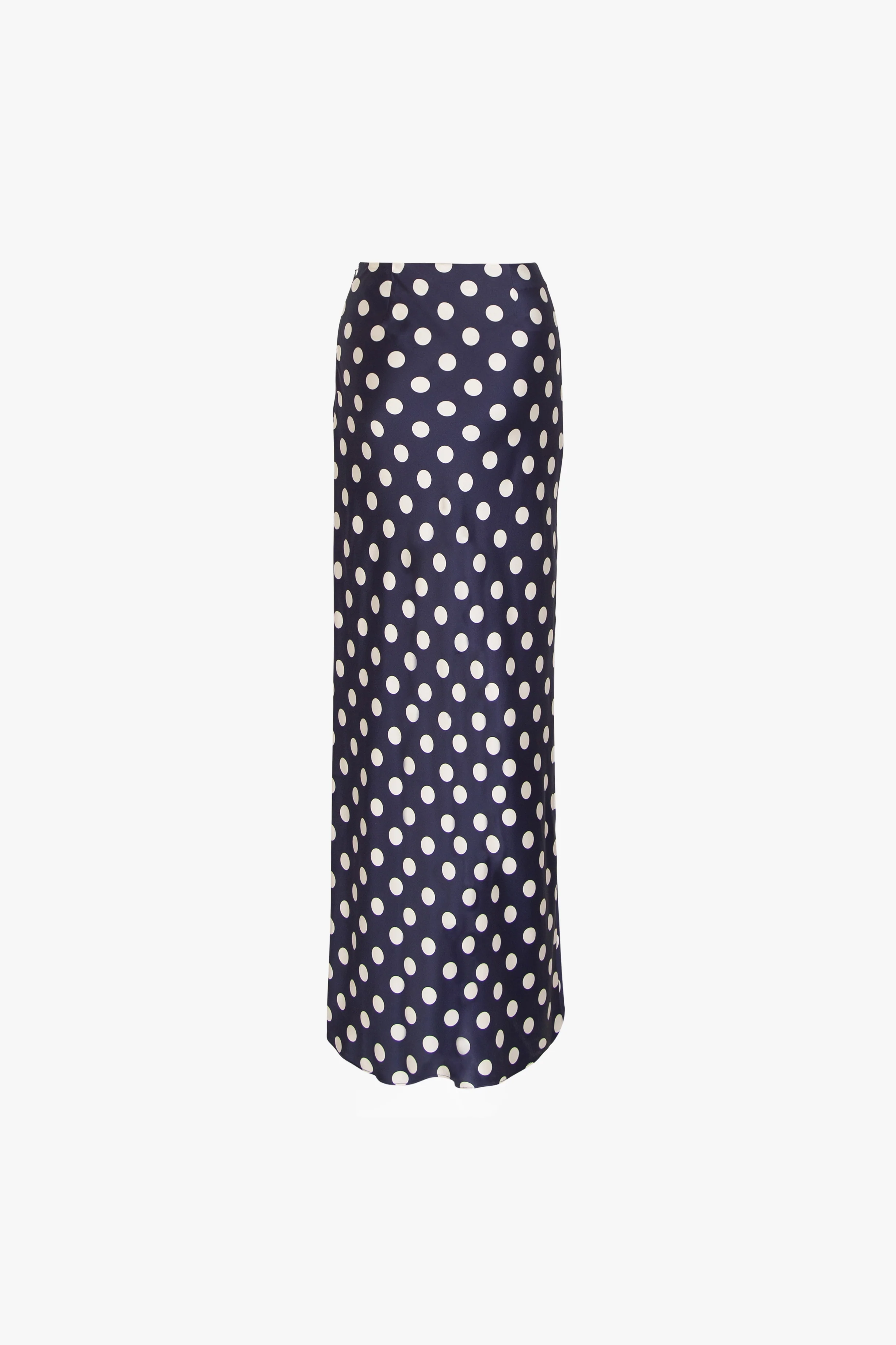 Silk Maxi Skirt (Navy Polka Dot) - Image 9