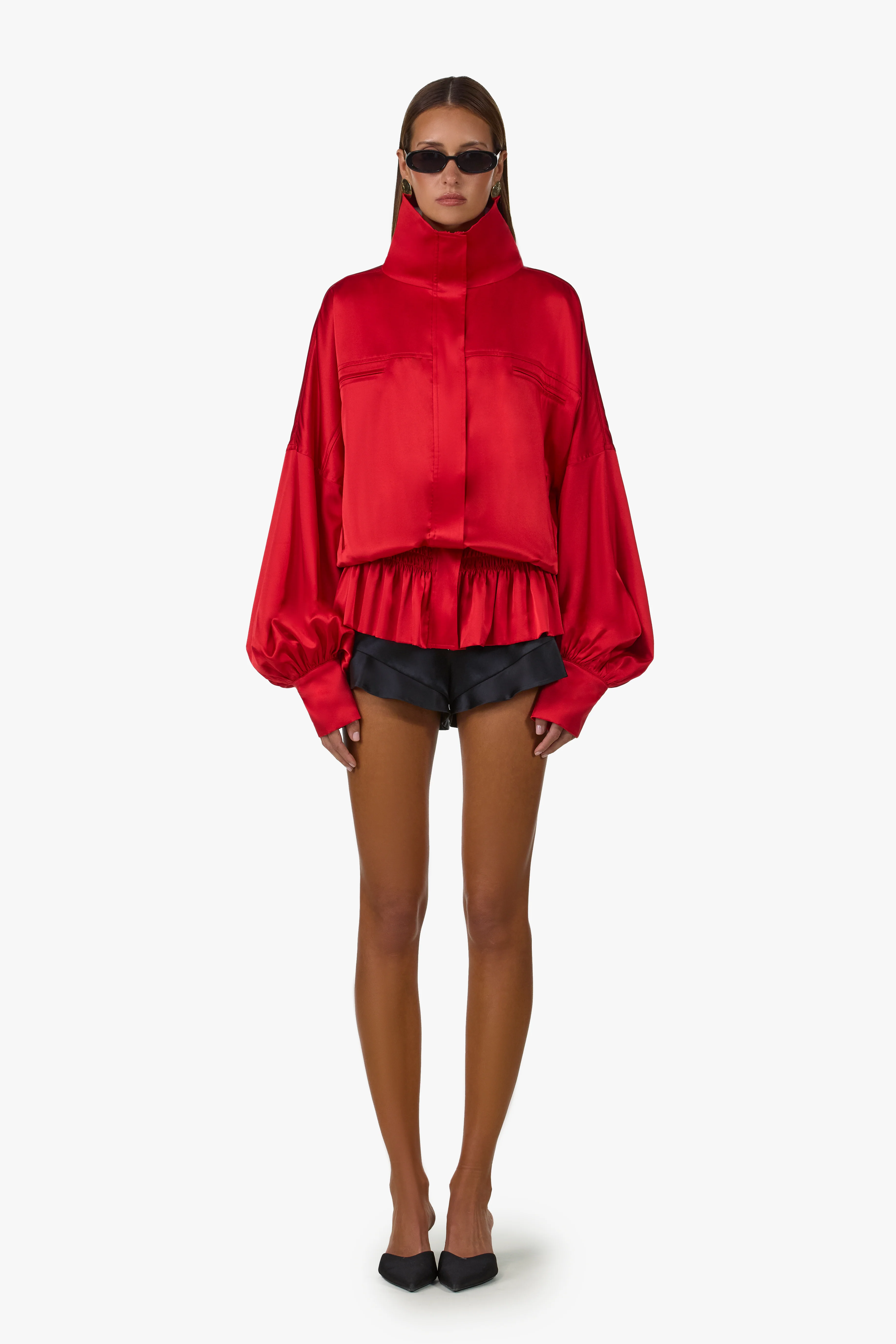 Silk Ruffle Short (Black) - Image 3