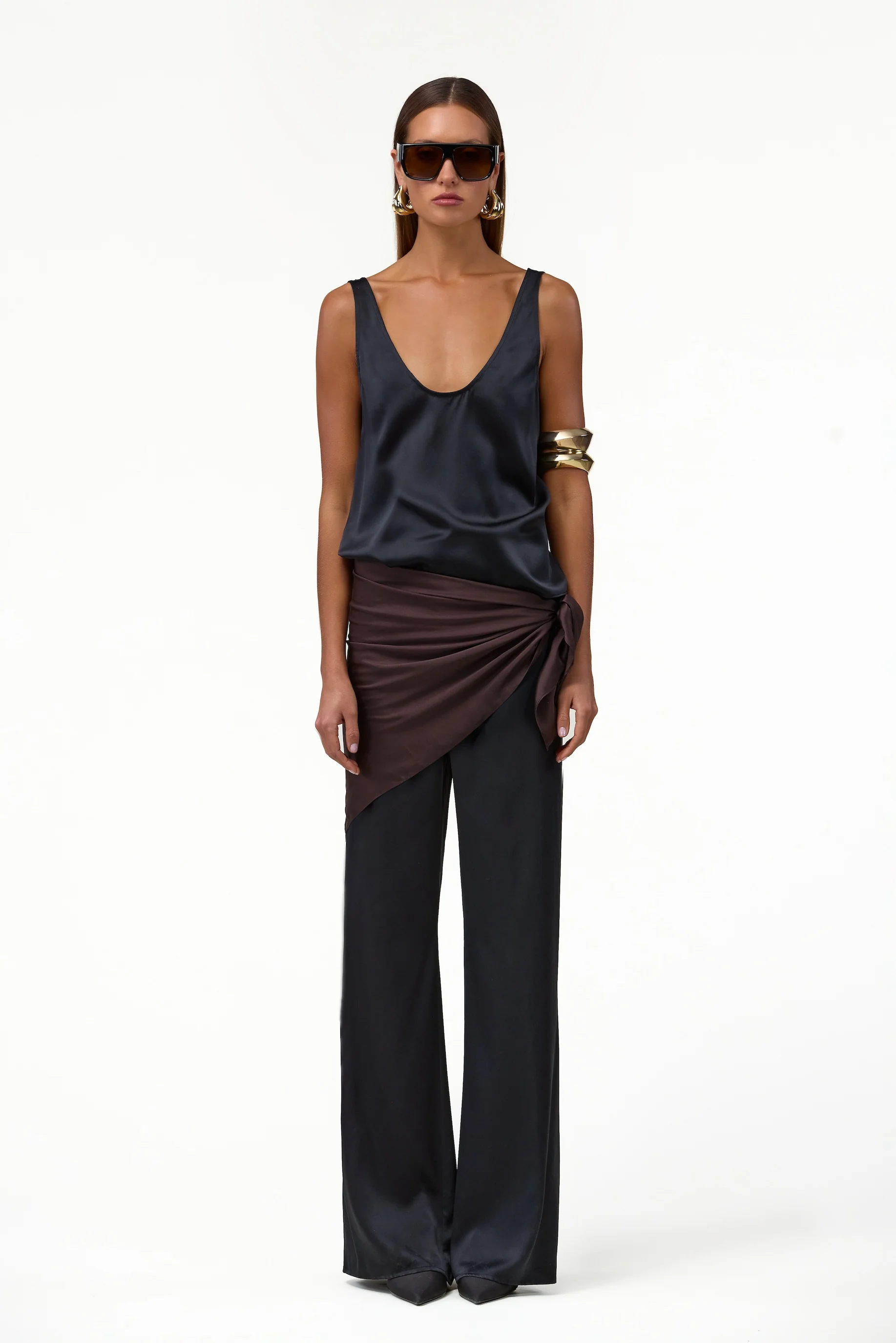 Silk Scarf (Chocolate Brown) - Image 2