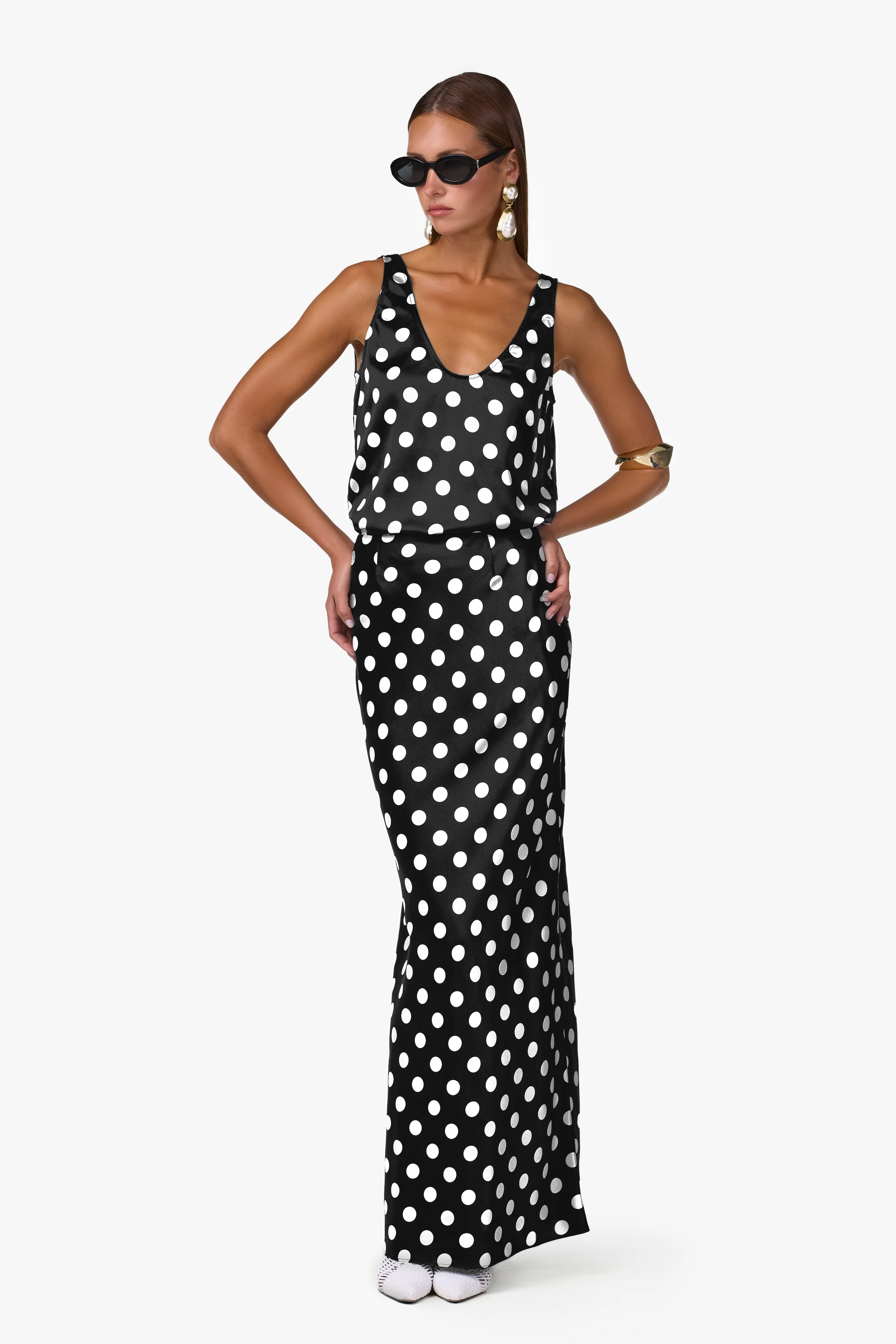 Silk Tank (Black Polka Dot) - Image 7
