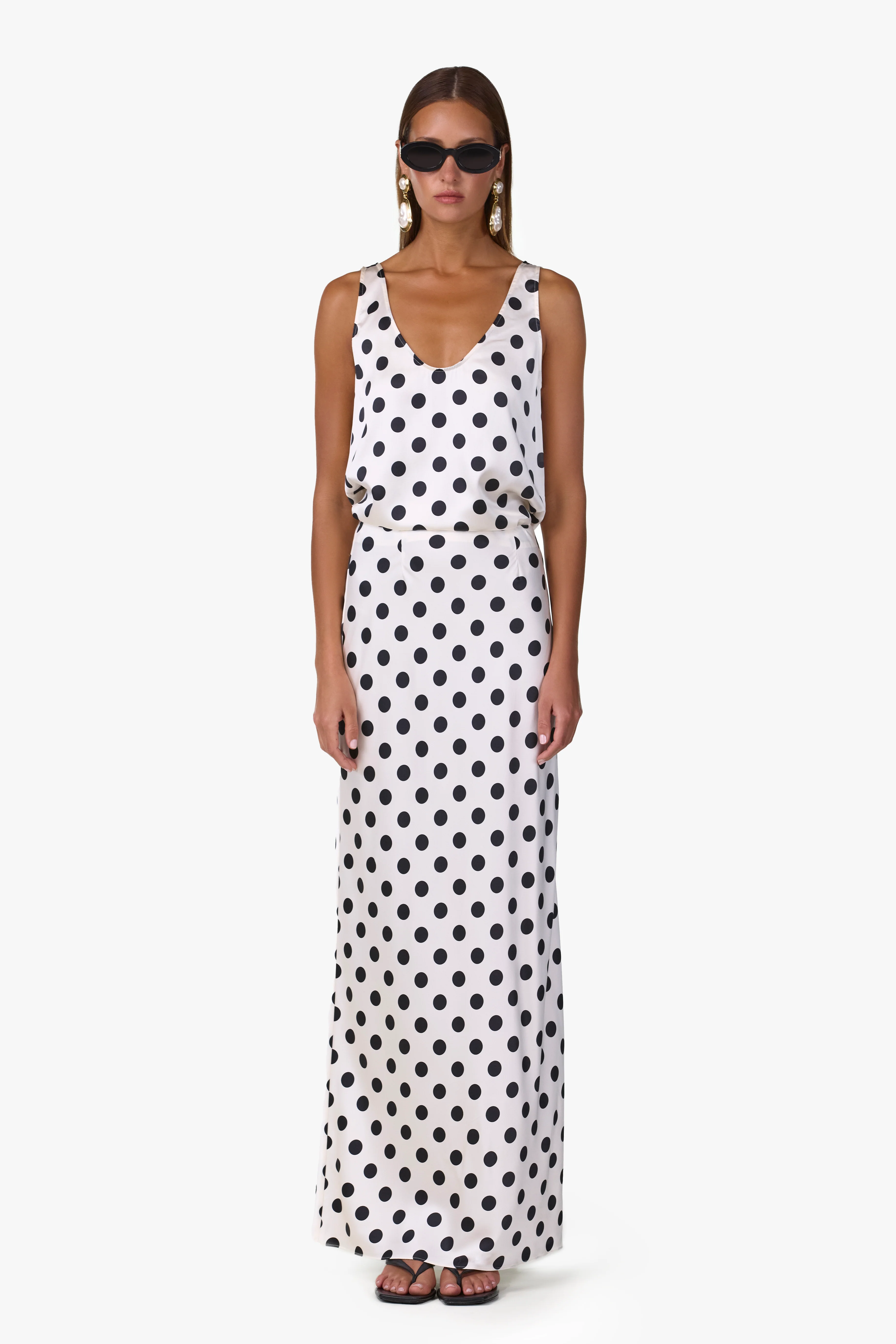Silk Tank (Cream Polka Dot) - Image 4