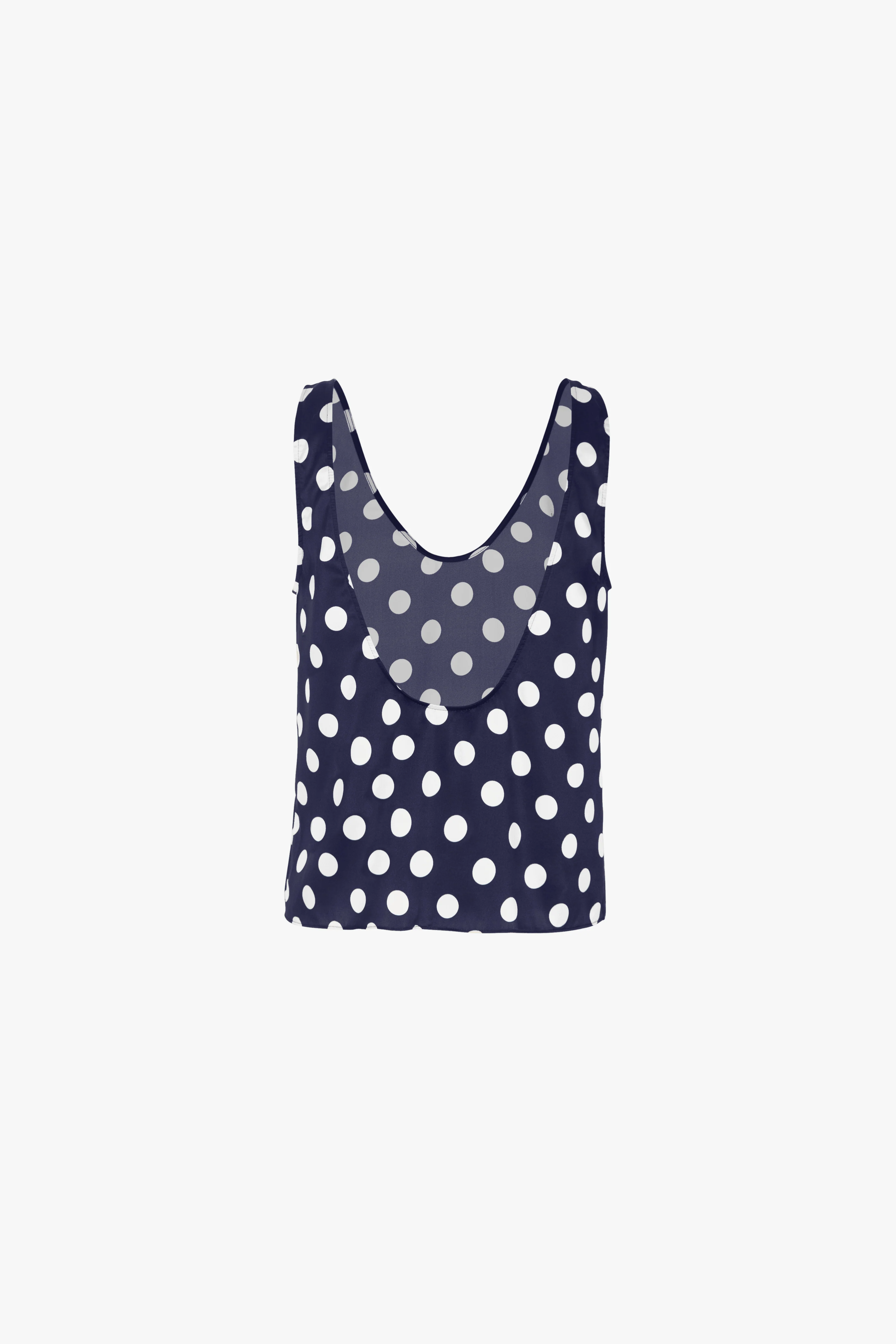 Silk Tank (Navy Polka Dot) - Image 3