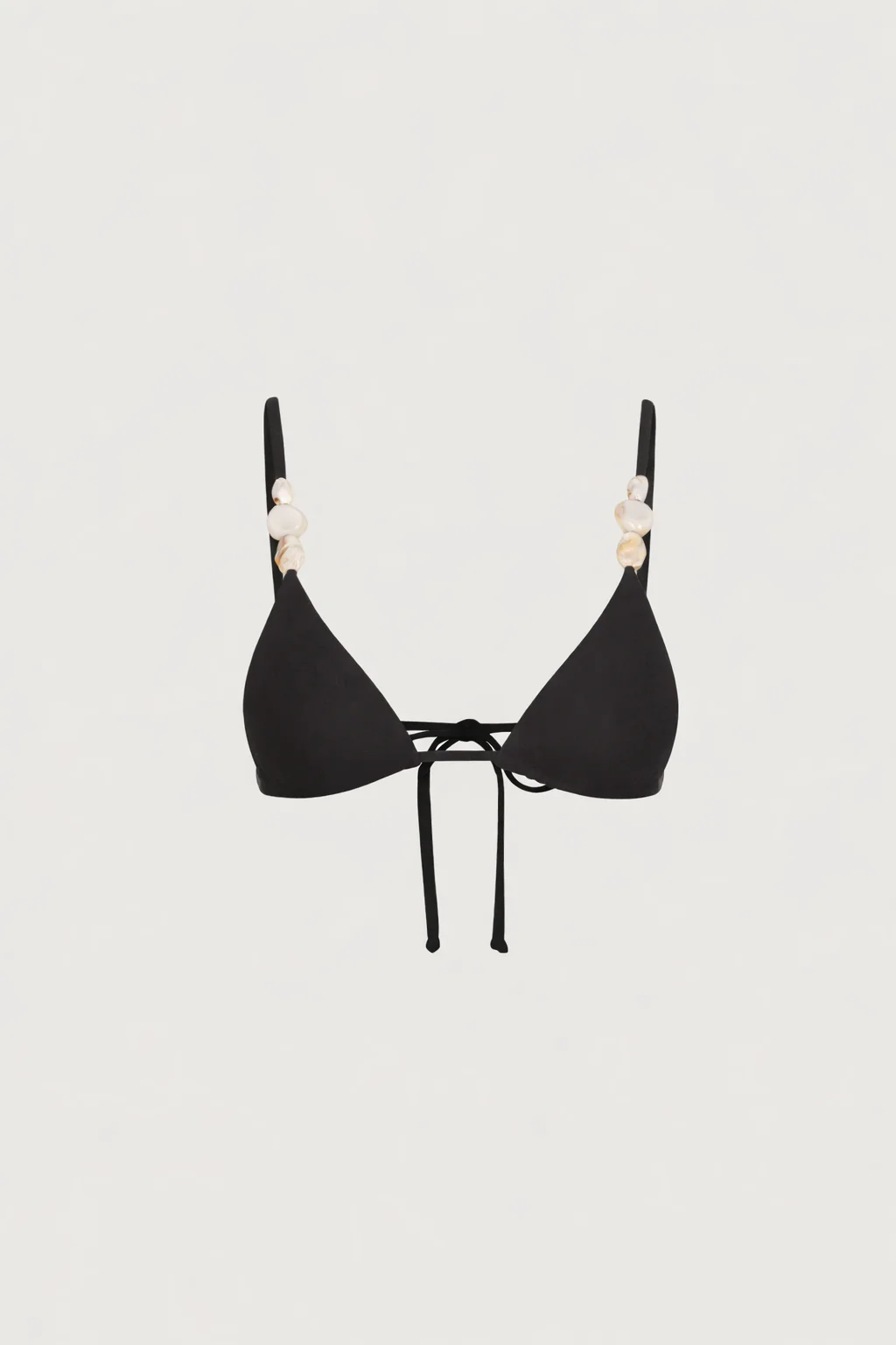 Stone Strap Triangle Top (Faux Suede Black)