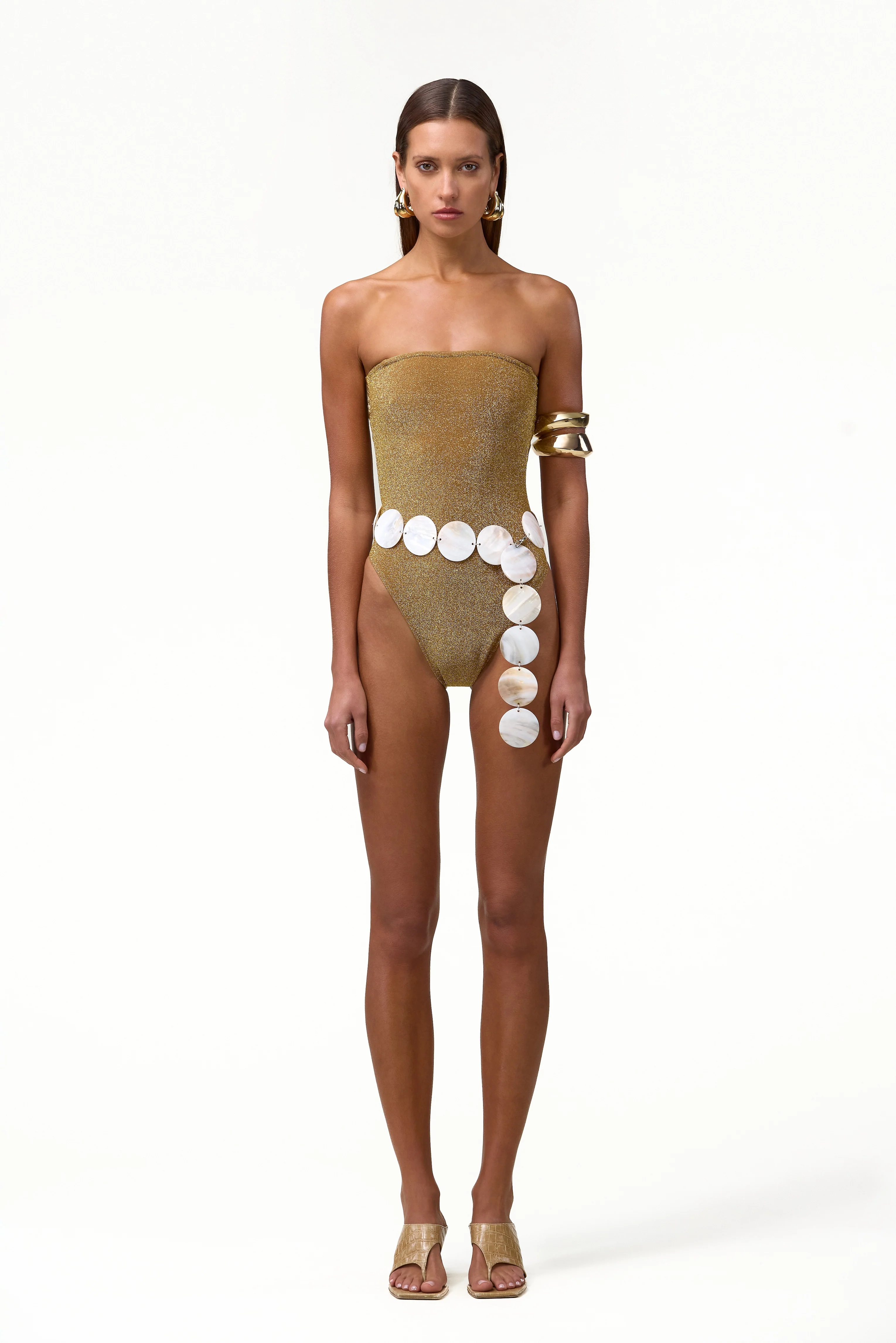 Strapless One Piece (Mocha Shimmer Lurex) - Image 5