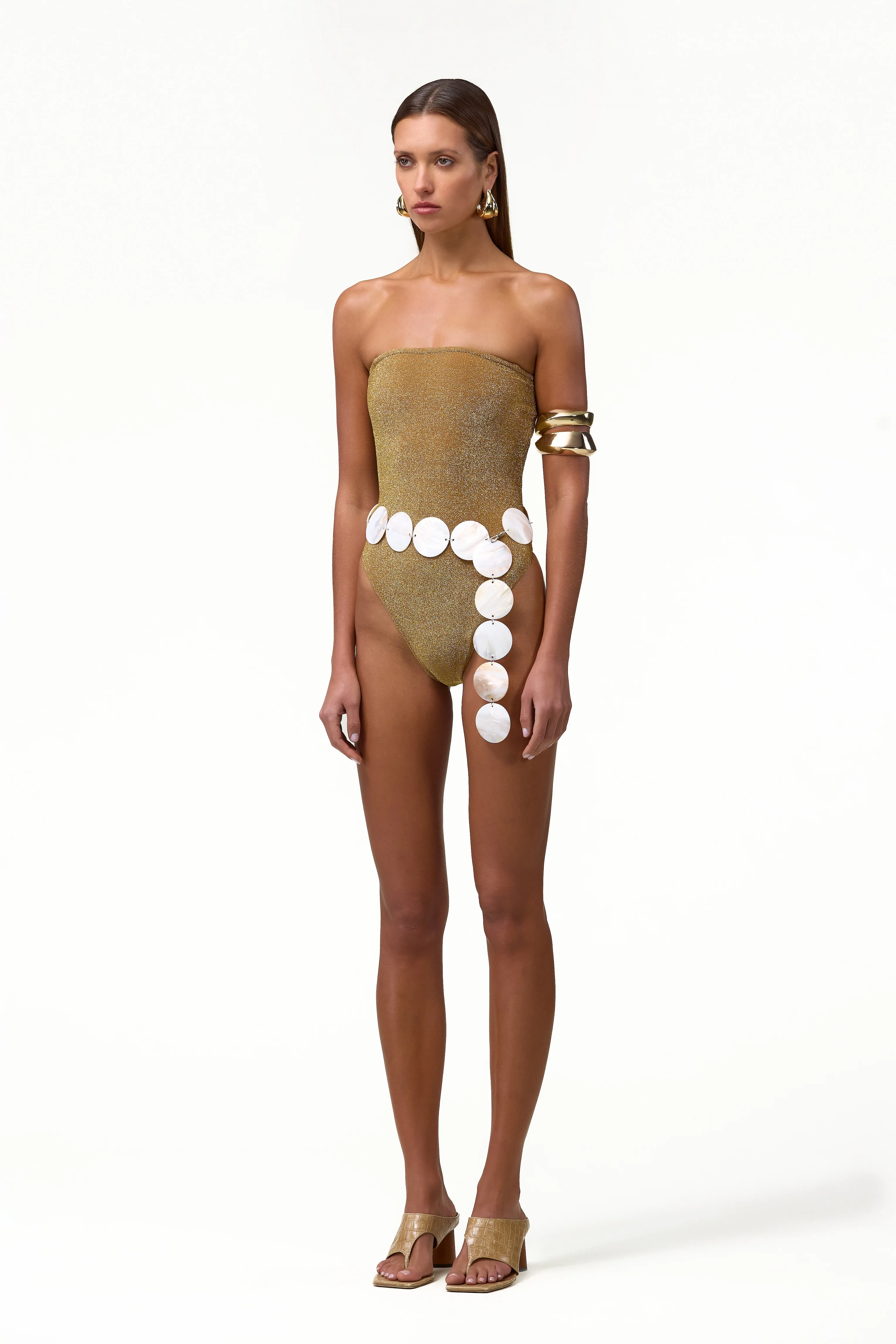 Strapless One Piece (Mocha Shimmer Lurex) - Image 6