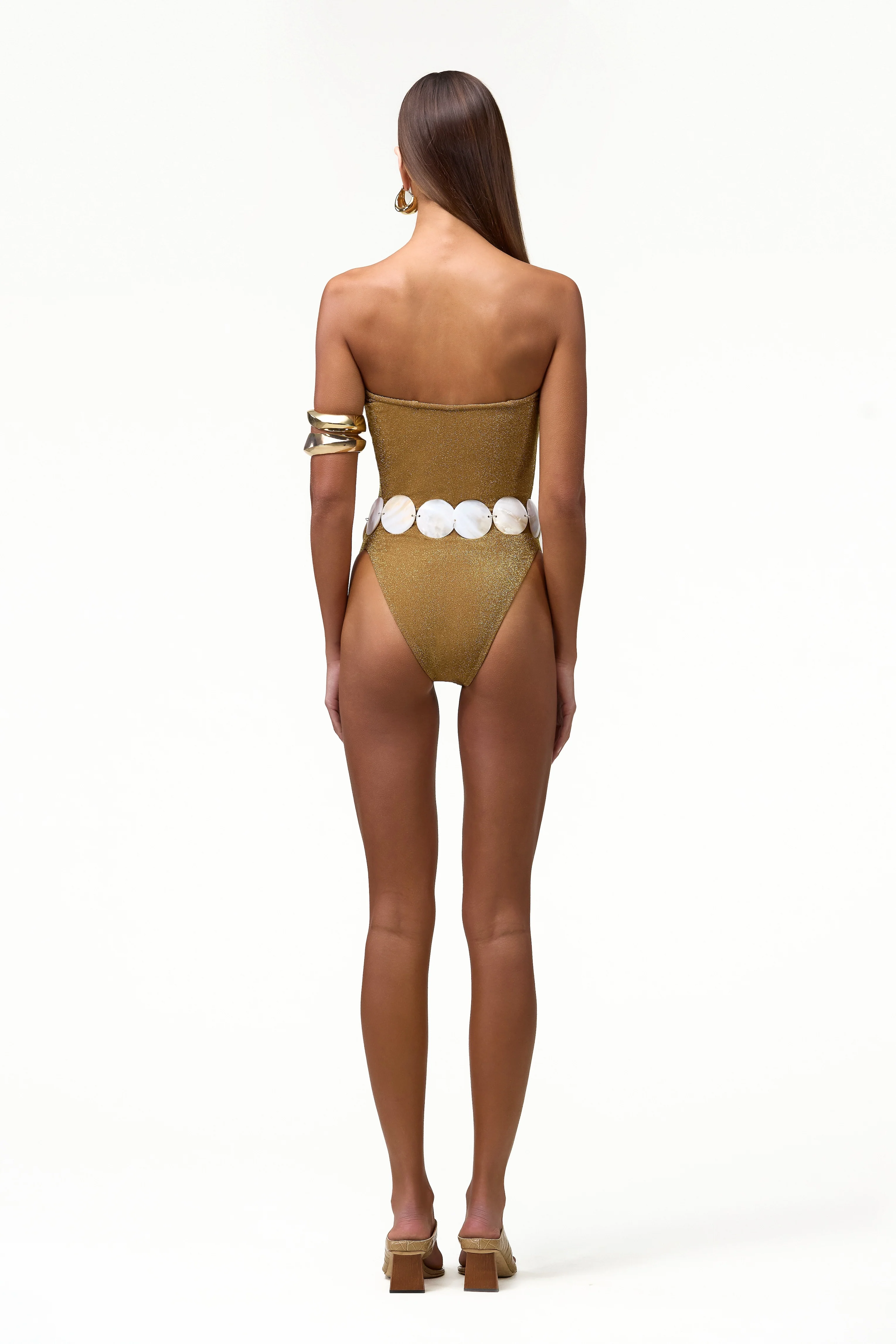 Strapless One Piece (Mocha Shimmer Lurex) - Image 7