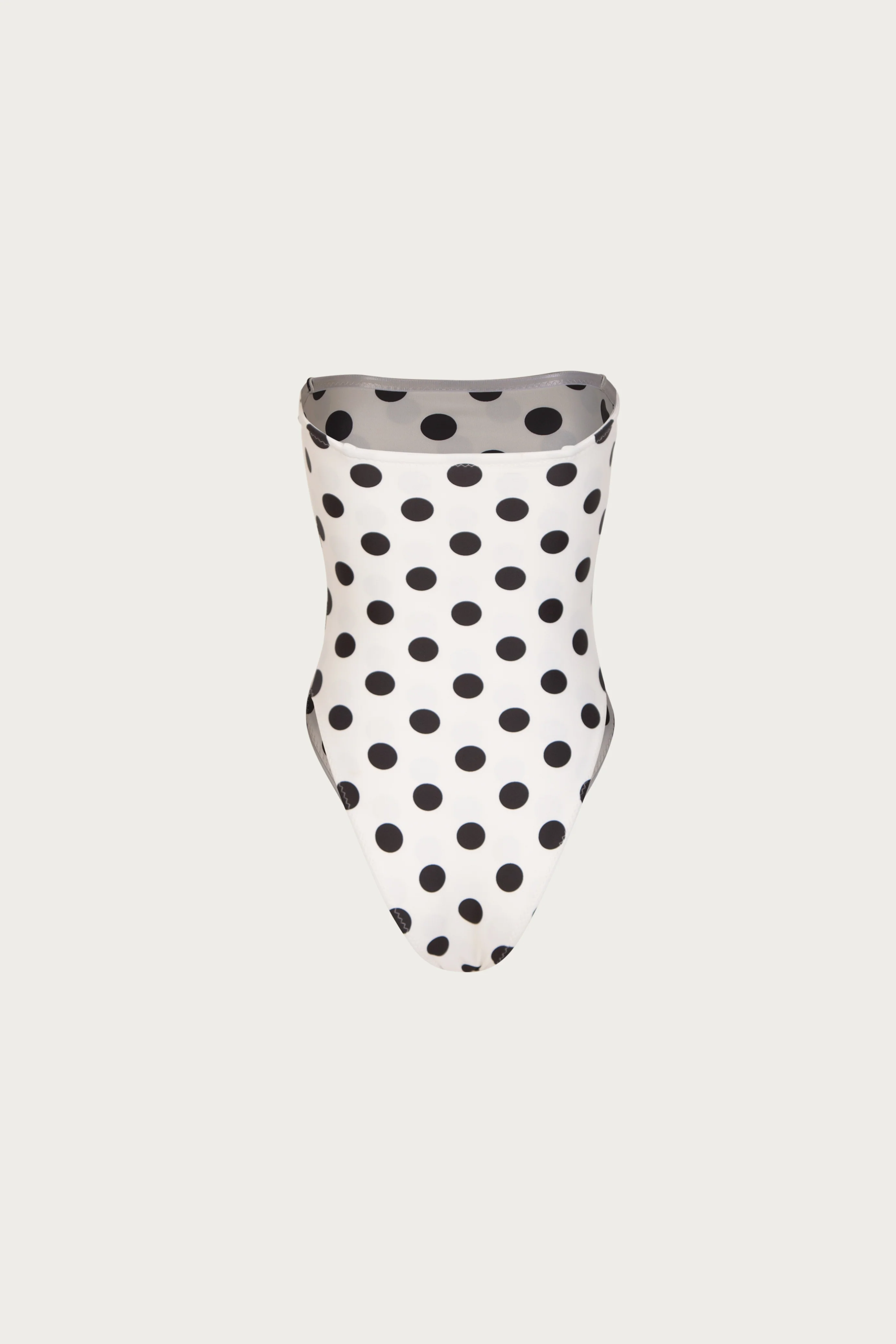 Strapless One Piece (White Black Polka Dot) - Image 9