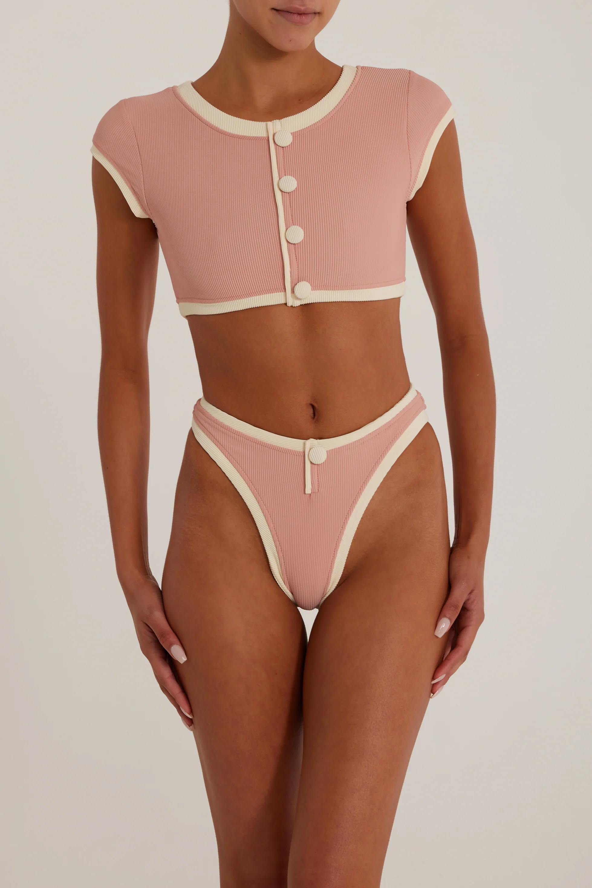 The Grace Bottom (Ribbed Blush/Cream) - Image 4