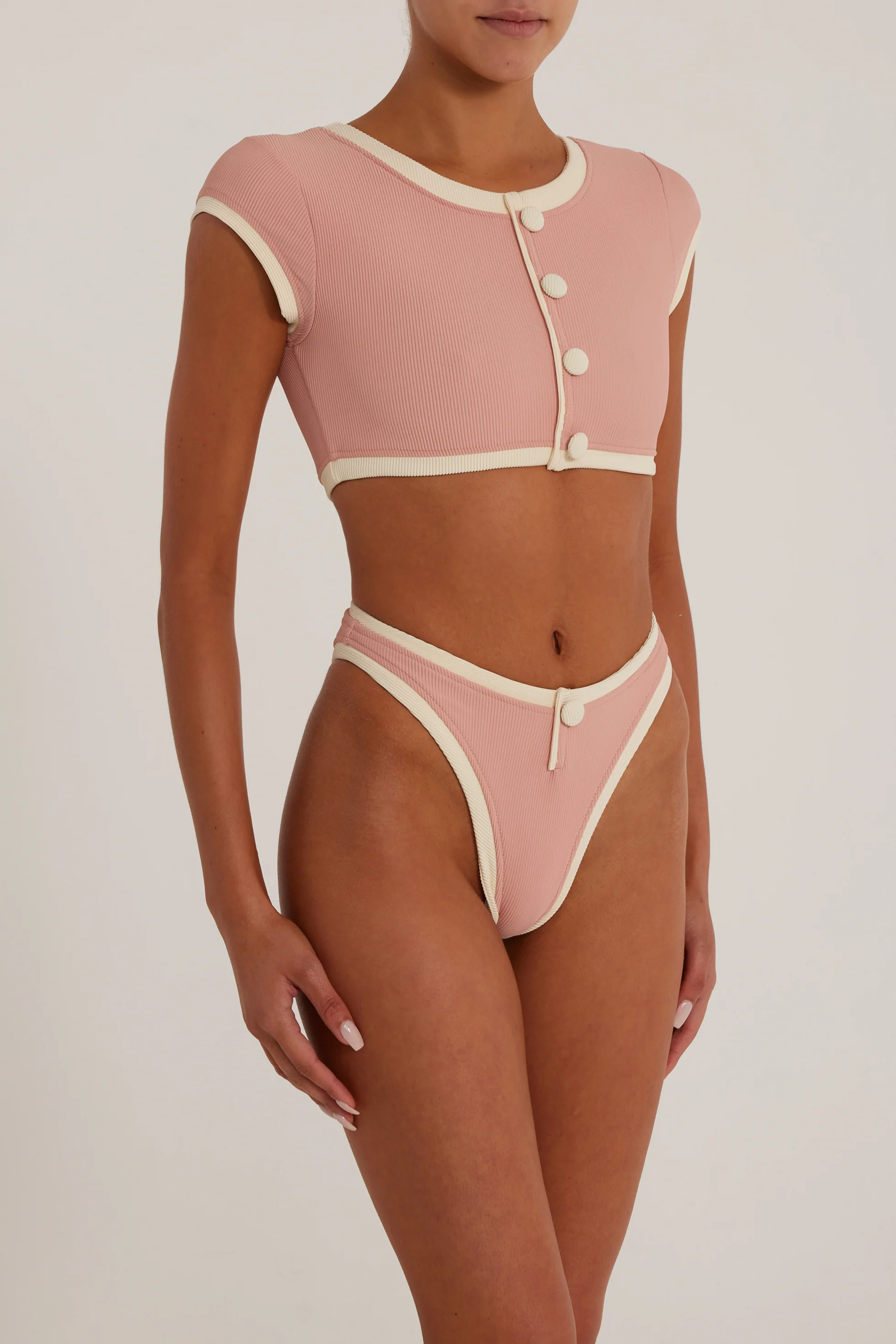 The Grace Bottom (Ribbed Blush/Cream) - Image 5