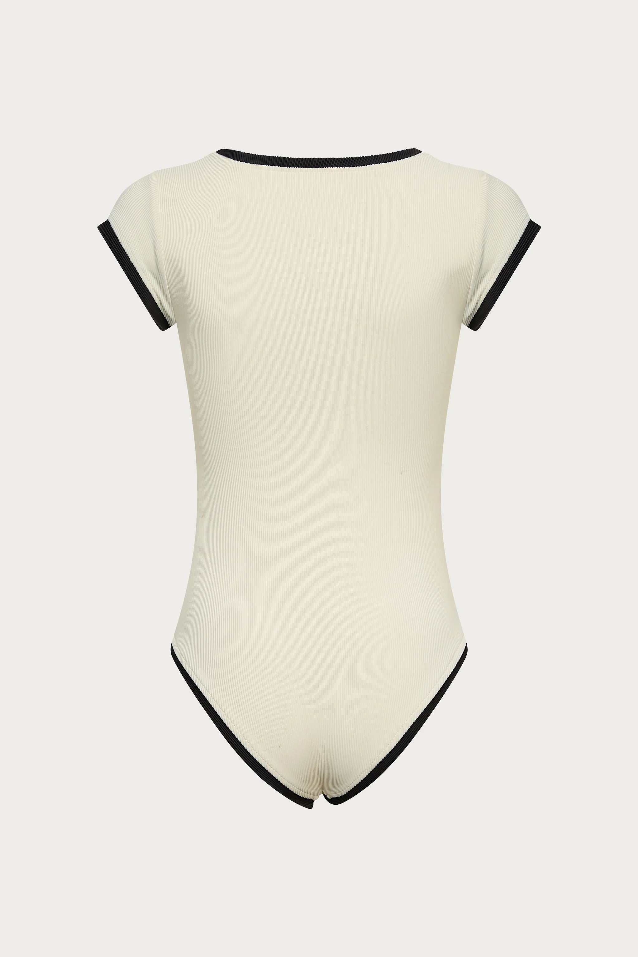 The Grace One Piece (Ribbed Cream/Black) - Image 5