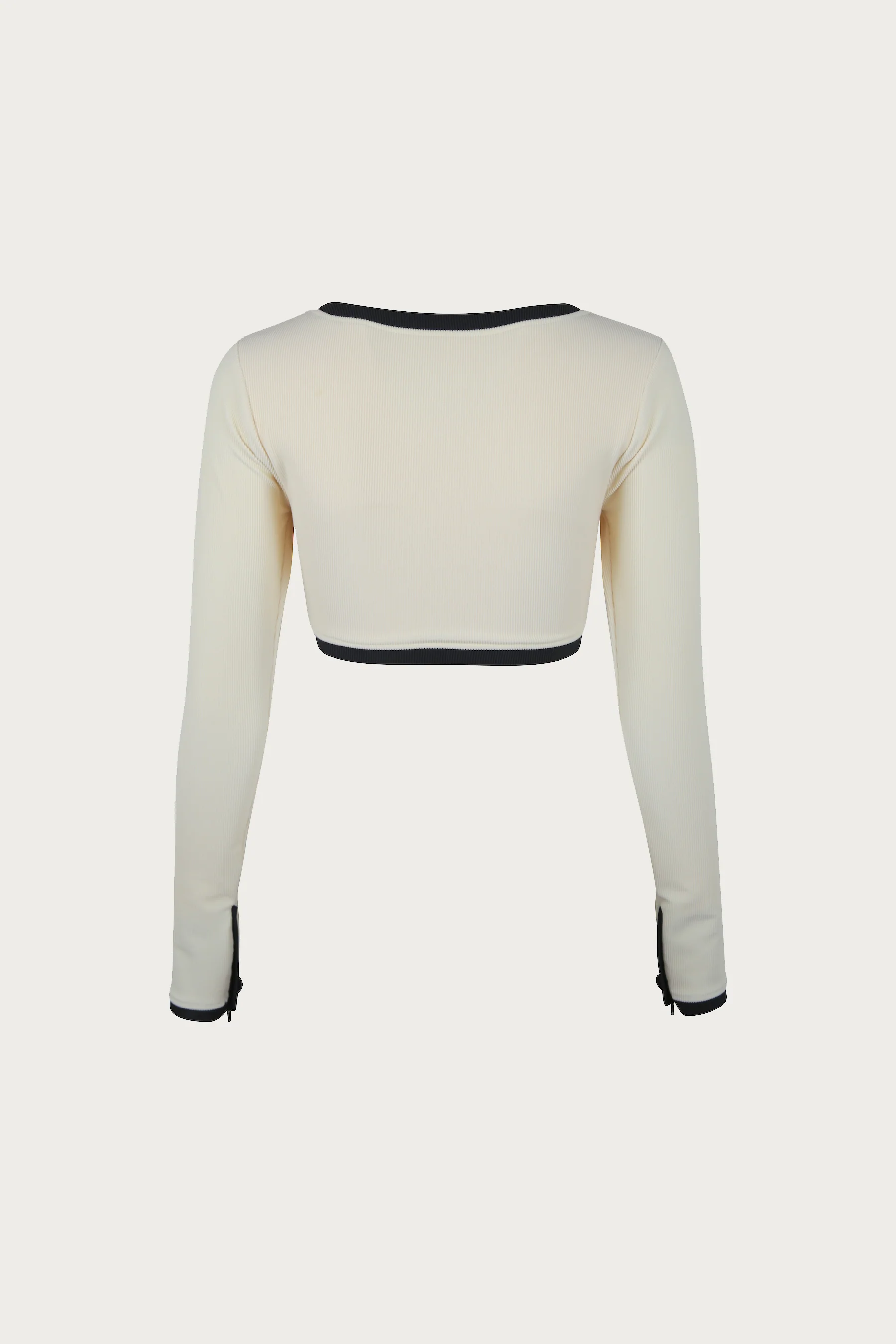 The Grace Rashguard (Ribbed Cream/Black) - Image 6