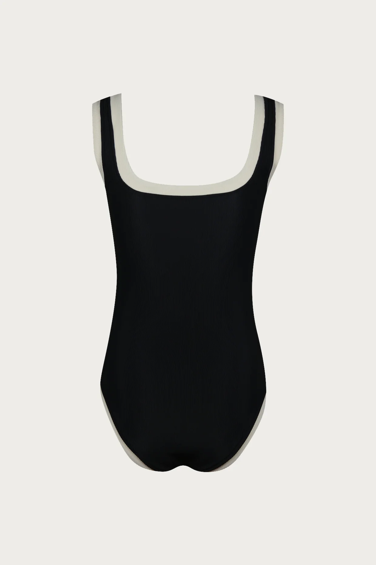 The Grace Tank One Piece (Ribbed Black/Cream) - Image 5