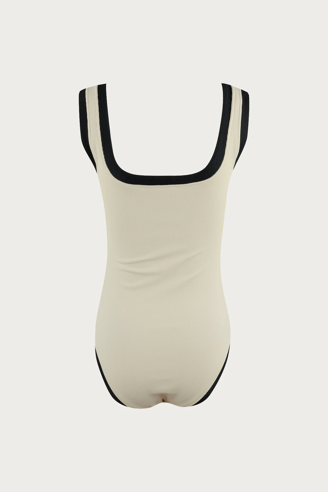 The Grace Tank One Piece (Ribbed Cream/Black) - Image 5