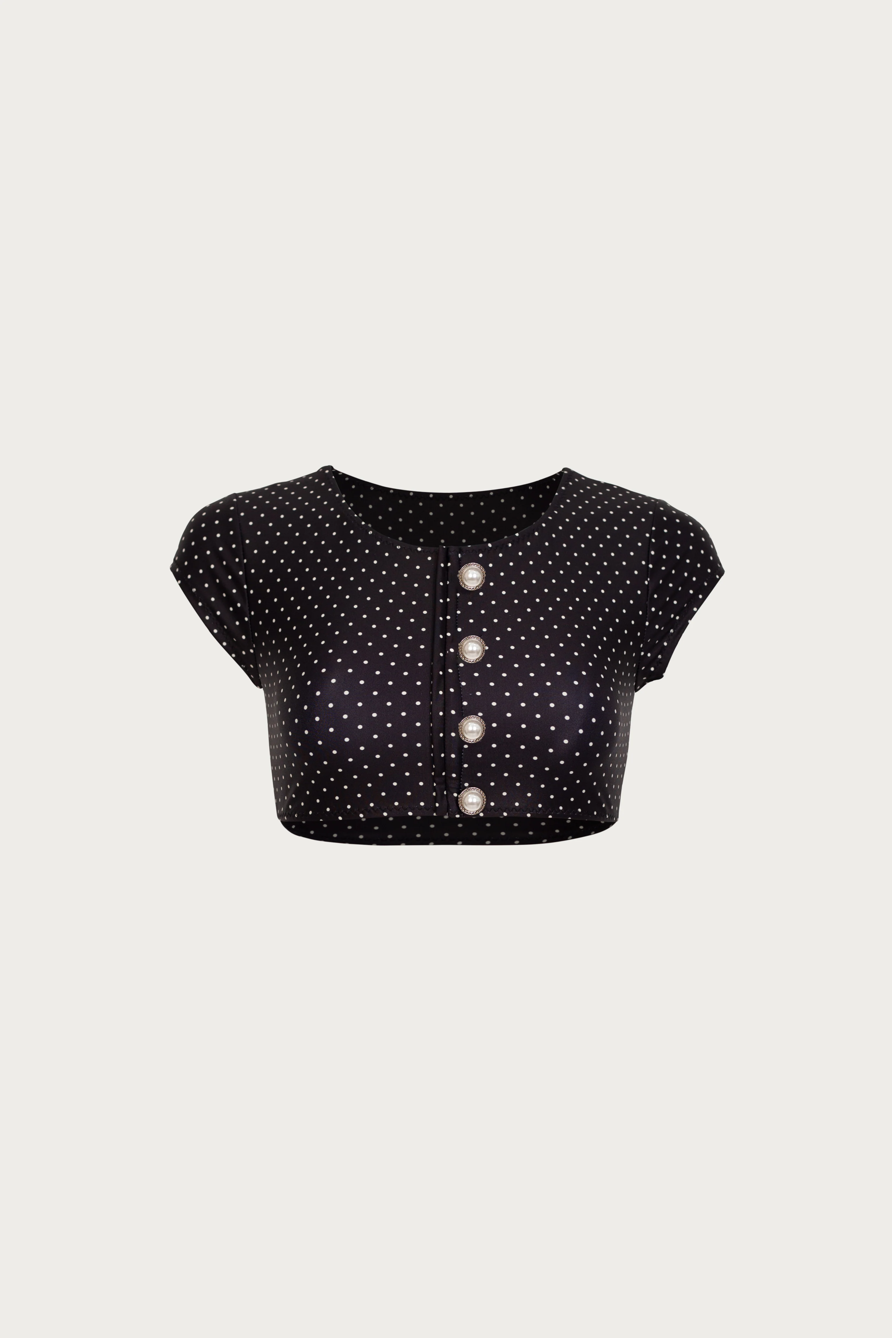 The Grace Top (Black Cream Polka Dot)