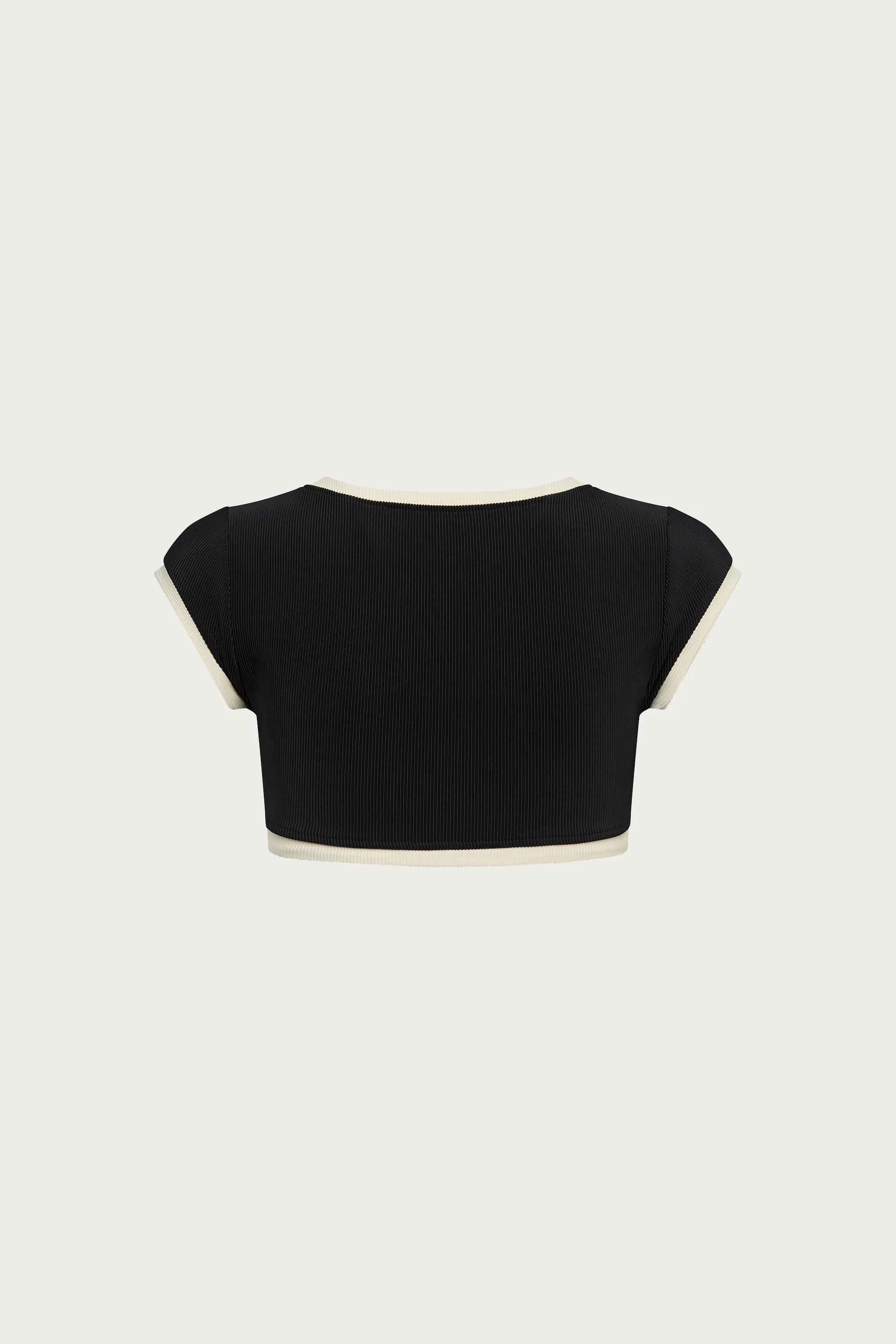 The Grace Top (Ribbed Black/Cream) - Image 6
