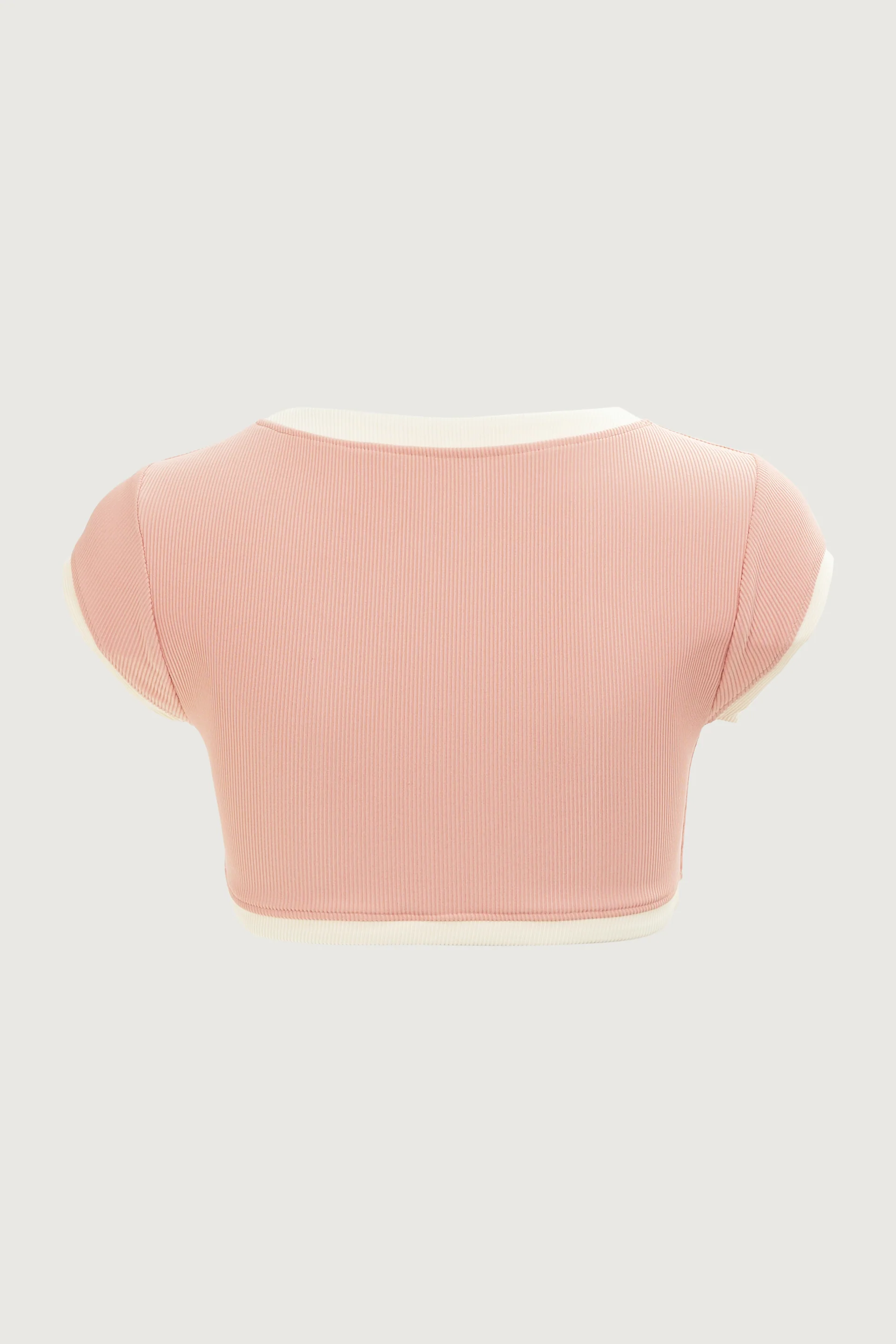 The Grace Top (Ribbed Blush/Cream) - Image 3