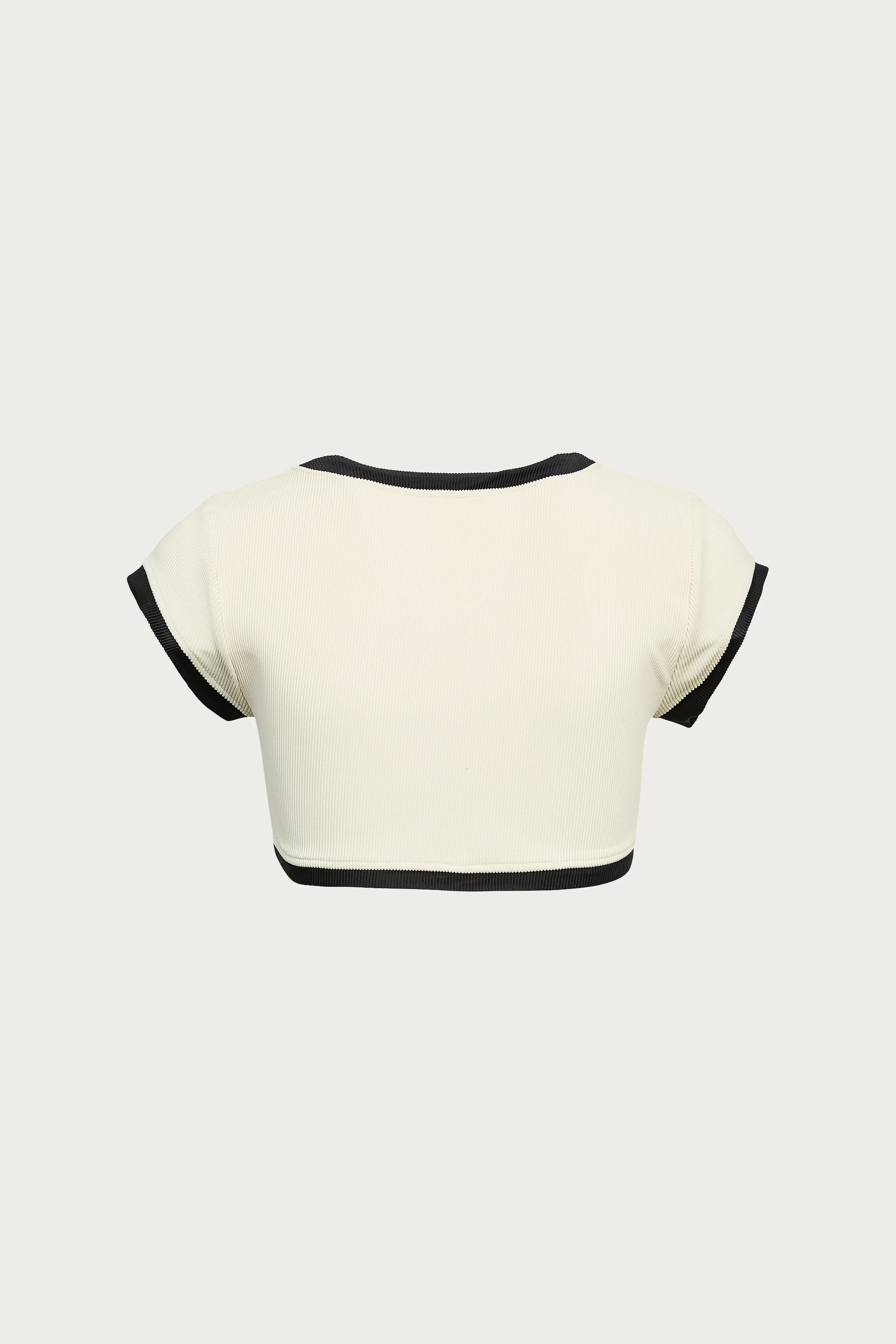 The Grace Top (Ribbed Cream/Black) - Image 5