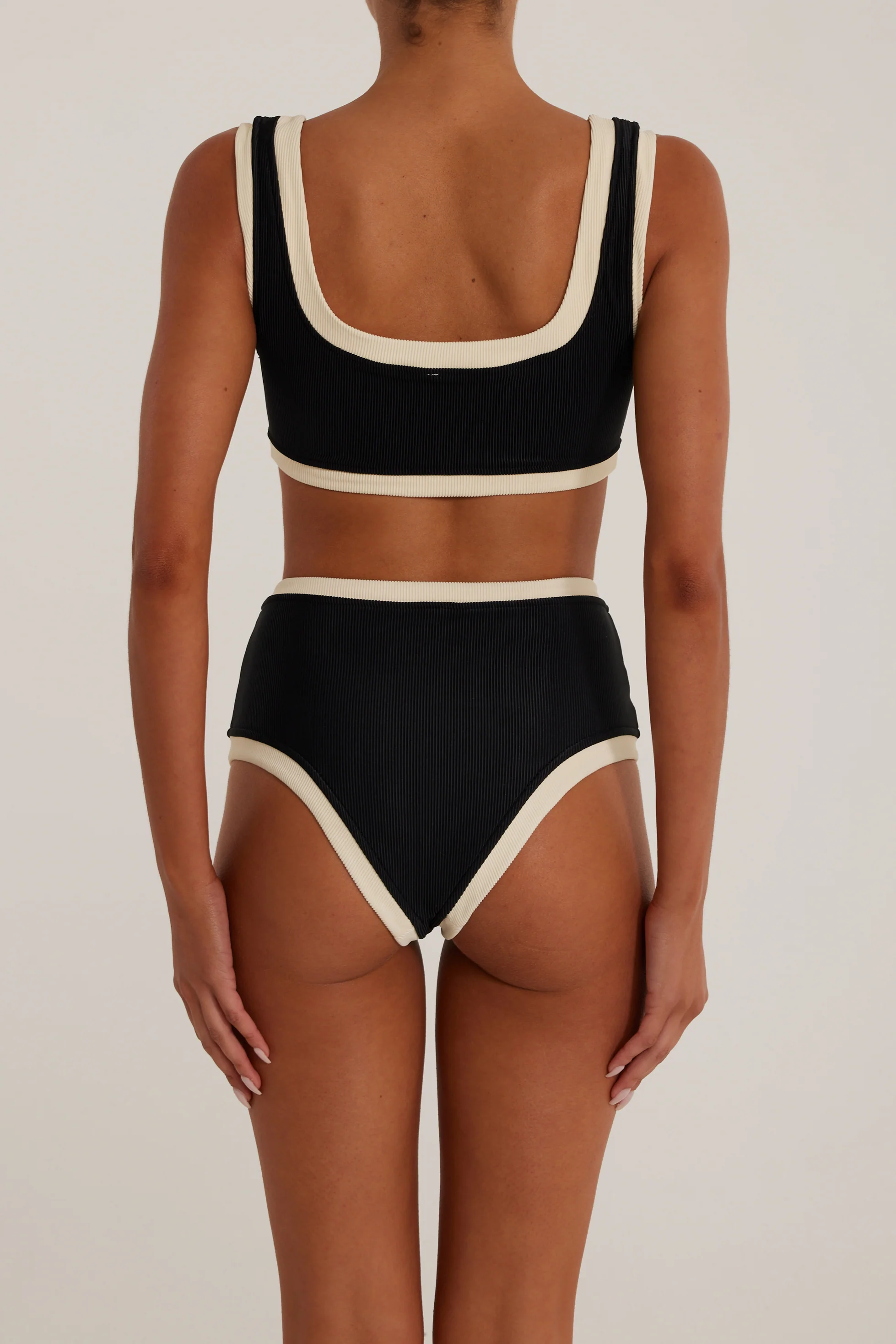 The Grace High Rise (Ribbed Black/Cream) - Image 5