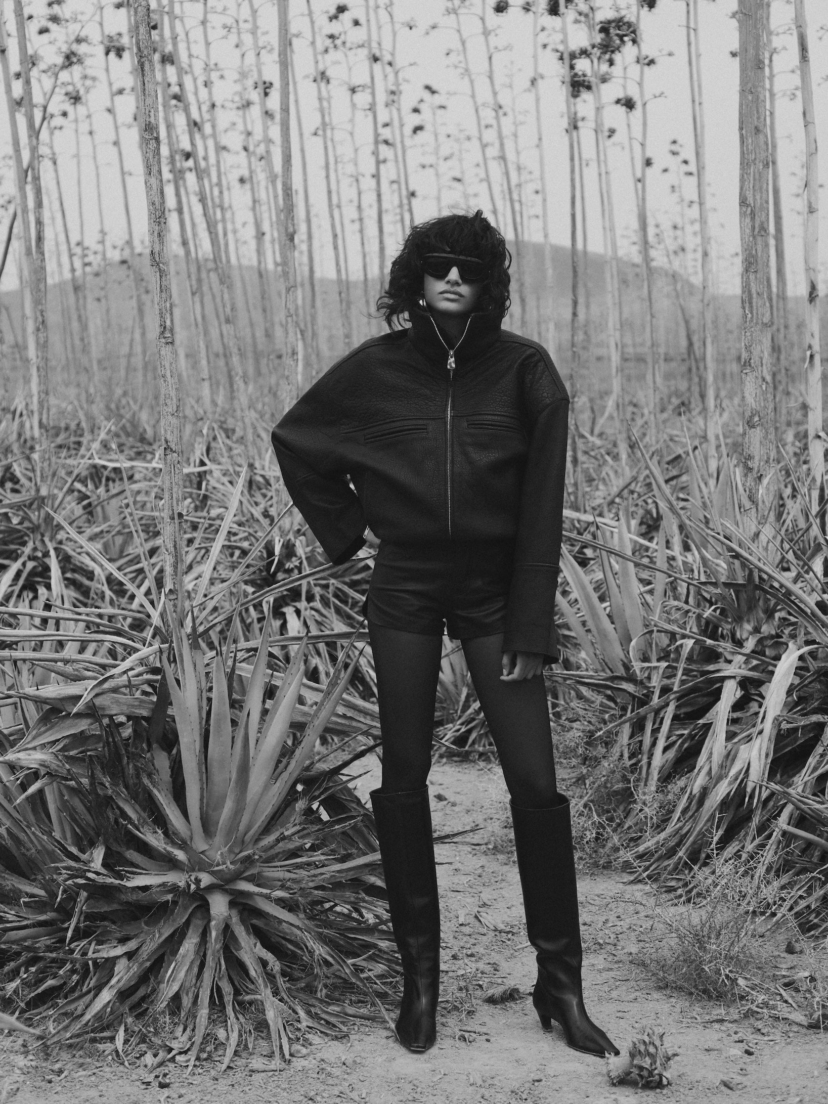 The Leather Bomber Jacket (Black) - Image 2