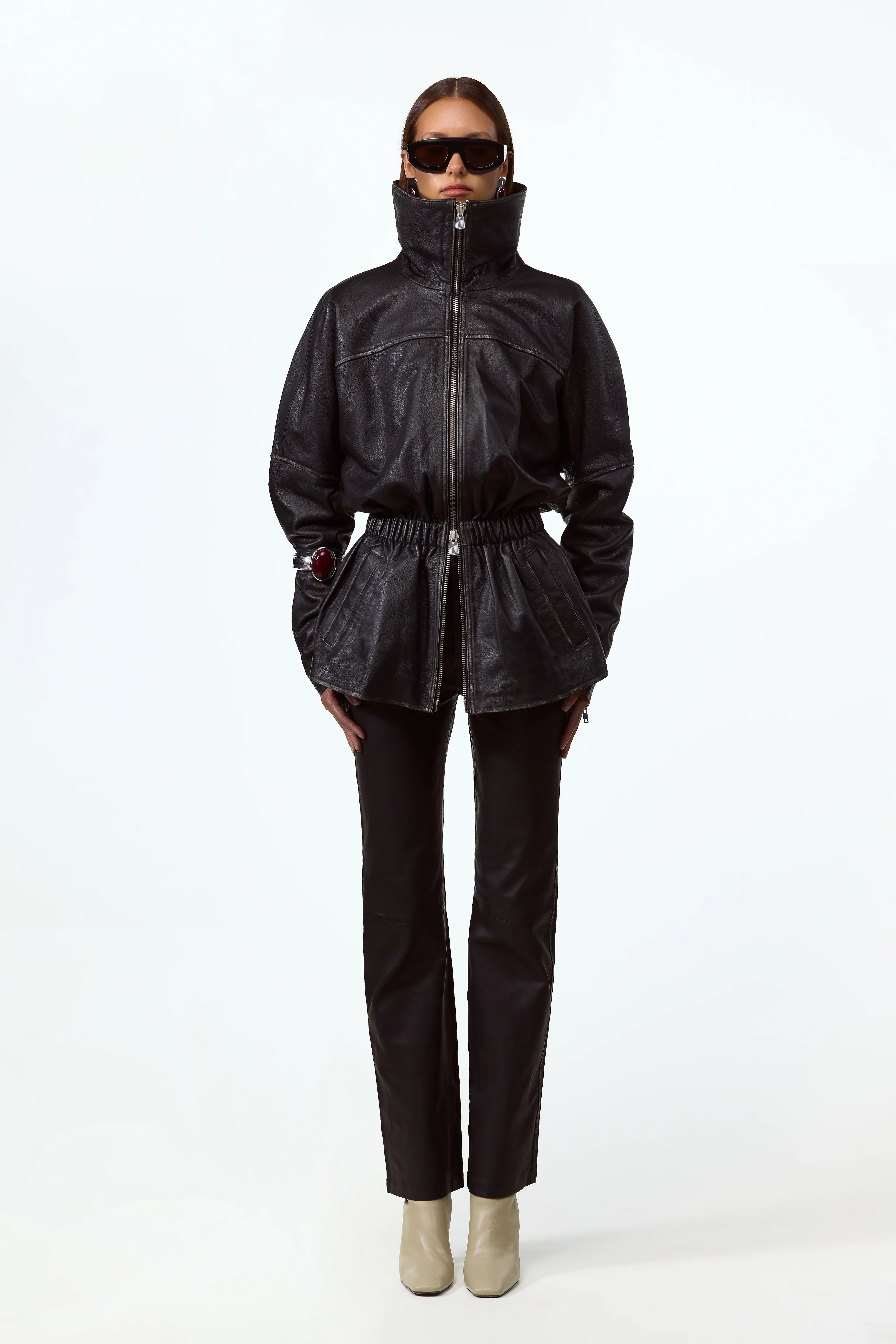 The Leather Parka (Black) - Image 2