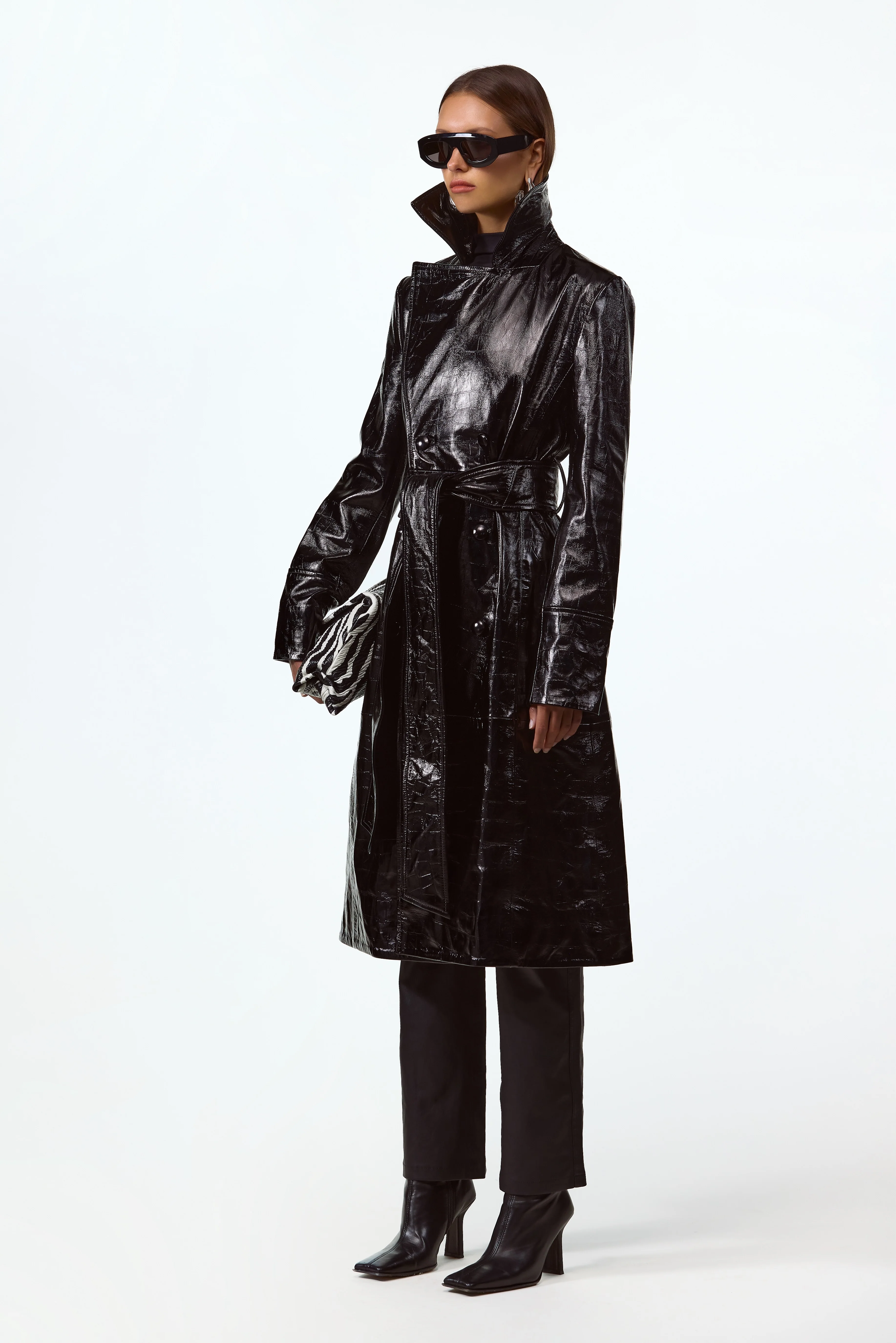 The Leather Trench (Black) - Image 6