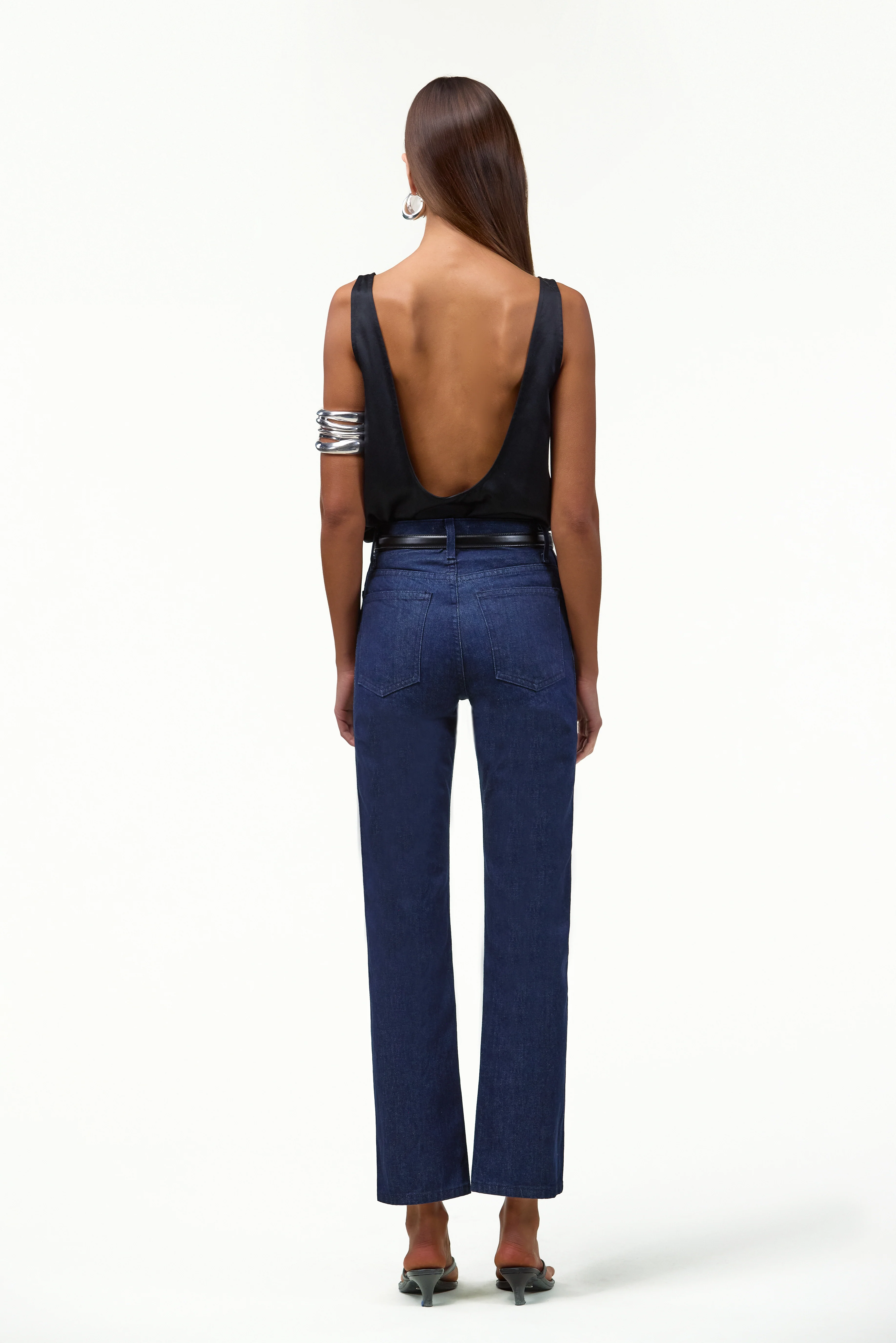 The Straight Ankle Jean (Dark Indigo) - Image 5