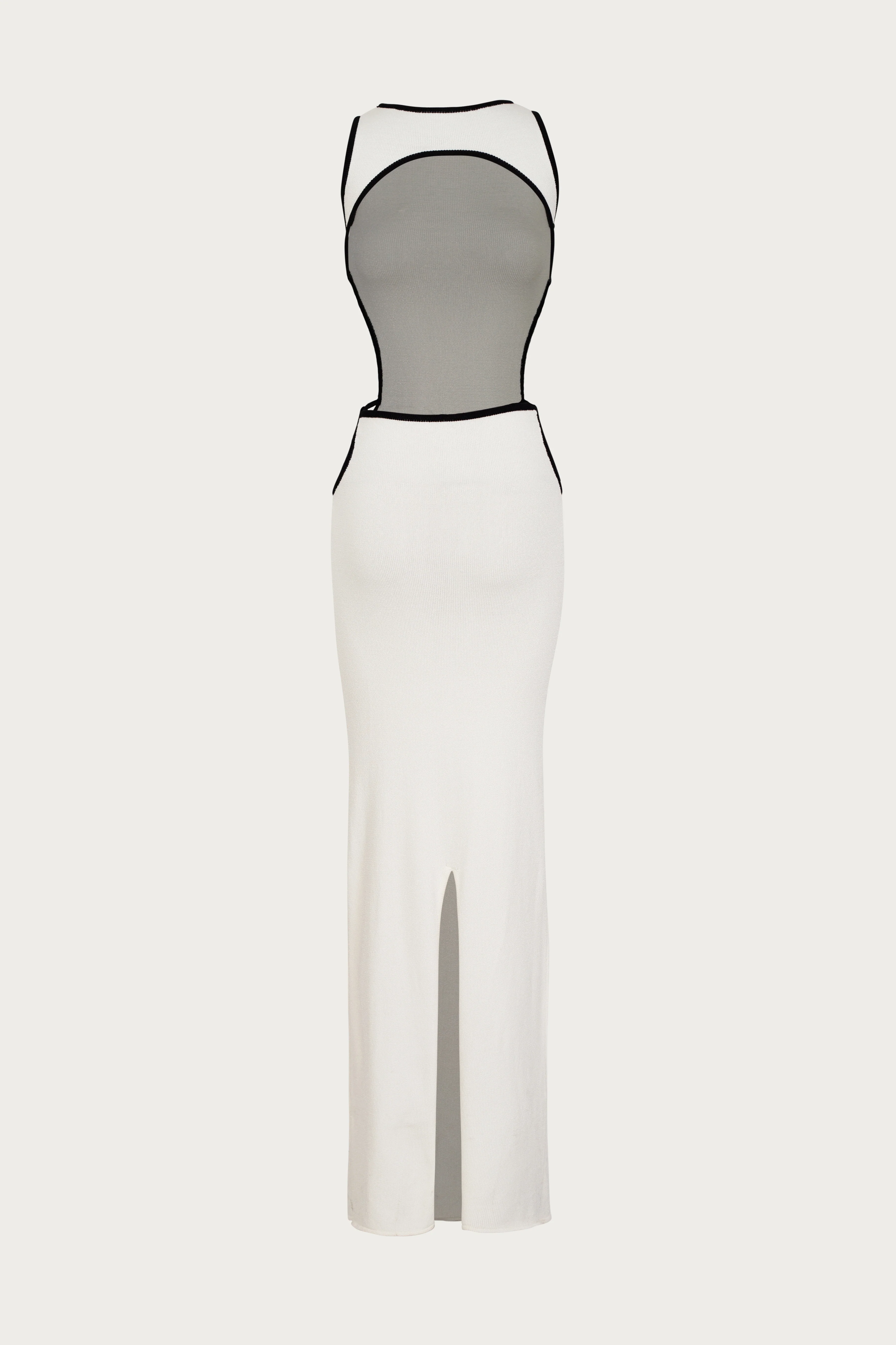 Tie Maxi Dress (Cream/Black) - Image 5