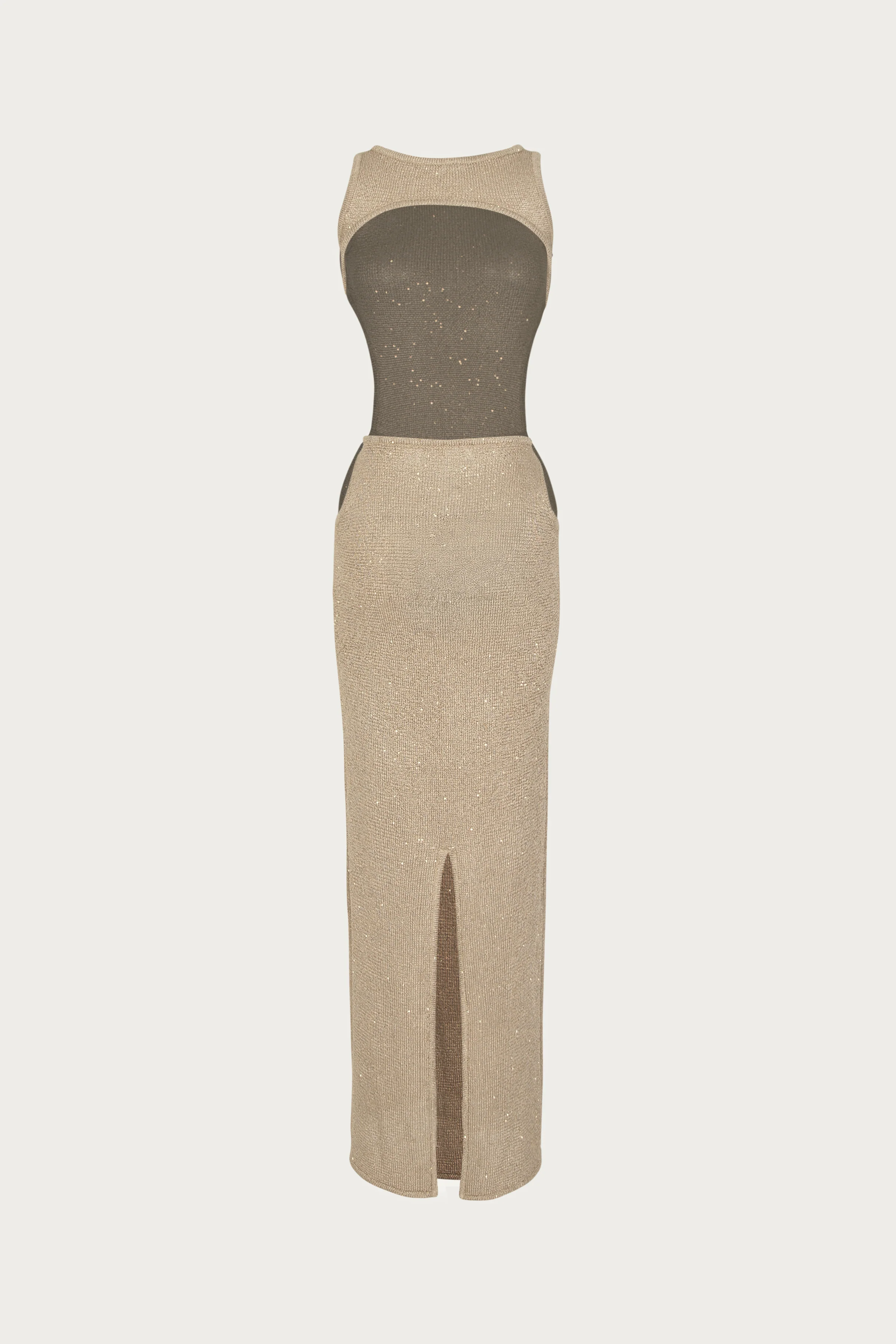 Tie Maxi Dress (Light Gold Sequin) - Image 5