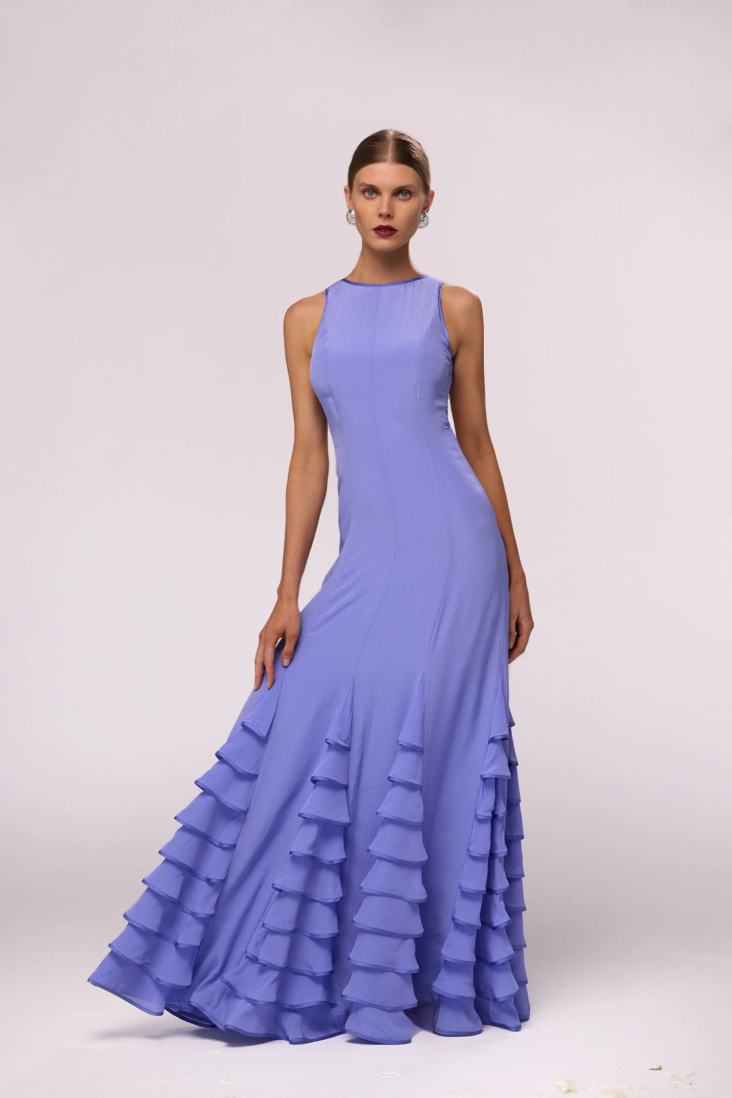 Tiered Chiffon Gown (Periwinkle) - Image 3